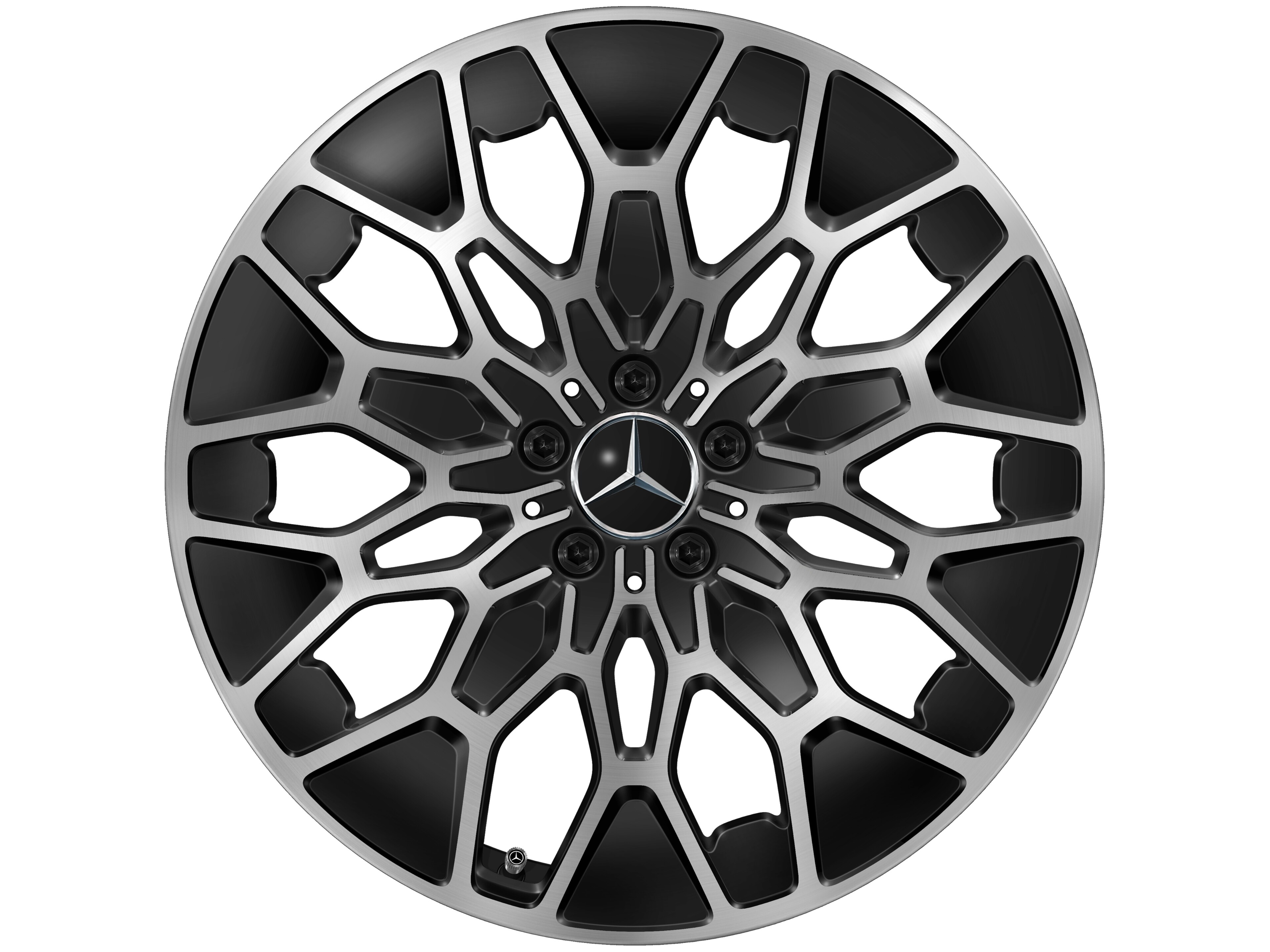 Obręcz z 10 ramionami Y, Aero, 50,8 cm (20 cali) - 8 J x 20 ET 32,7, czerń, toczone na połysk