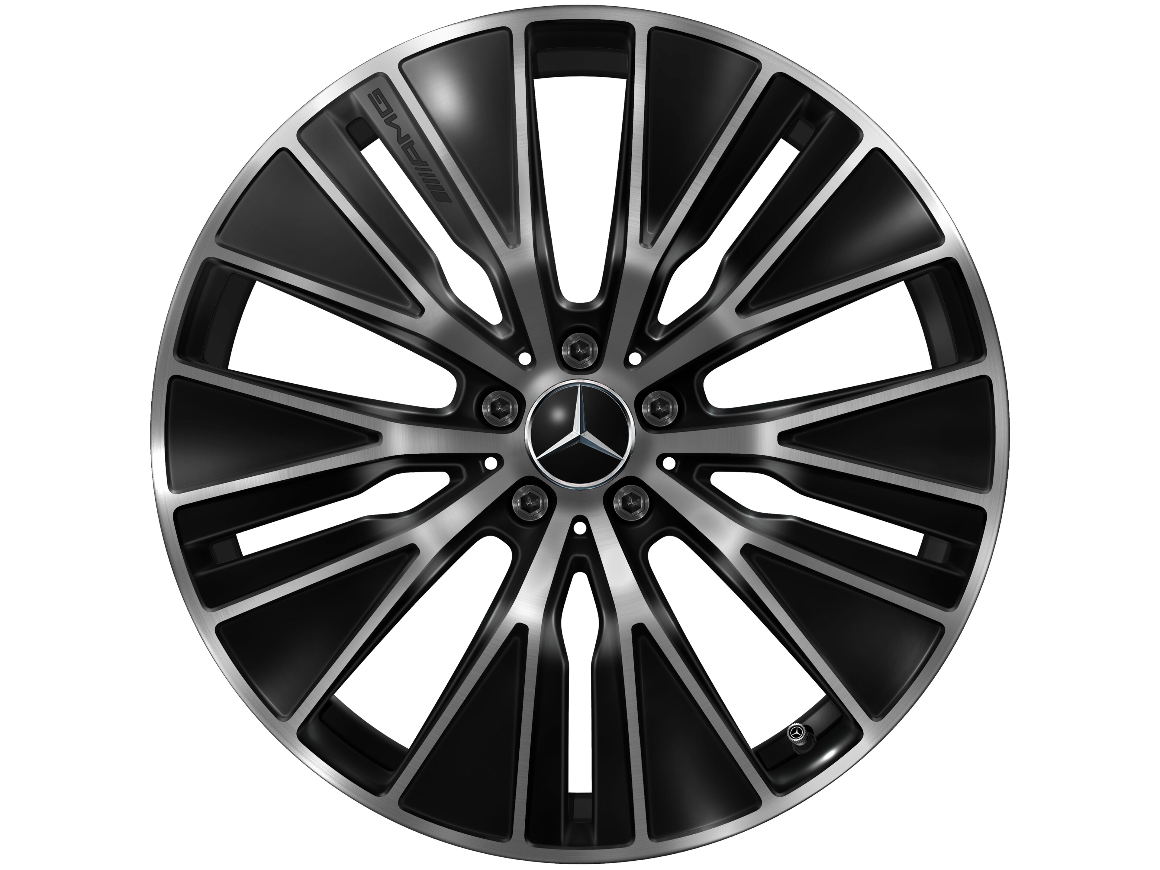 Obręcz AMG z lekkiego stopu, z ramionami w kształcie Y, 53,3 cm (21 cali), zoptymalizowane pod kątem aerodynamiki - 9,5 J x 21 ET 58,2, czerń, toczone na połysk