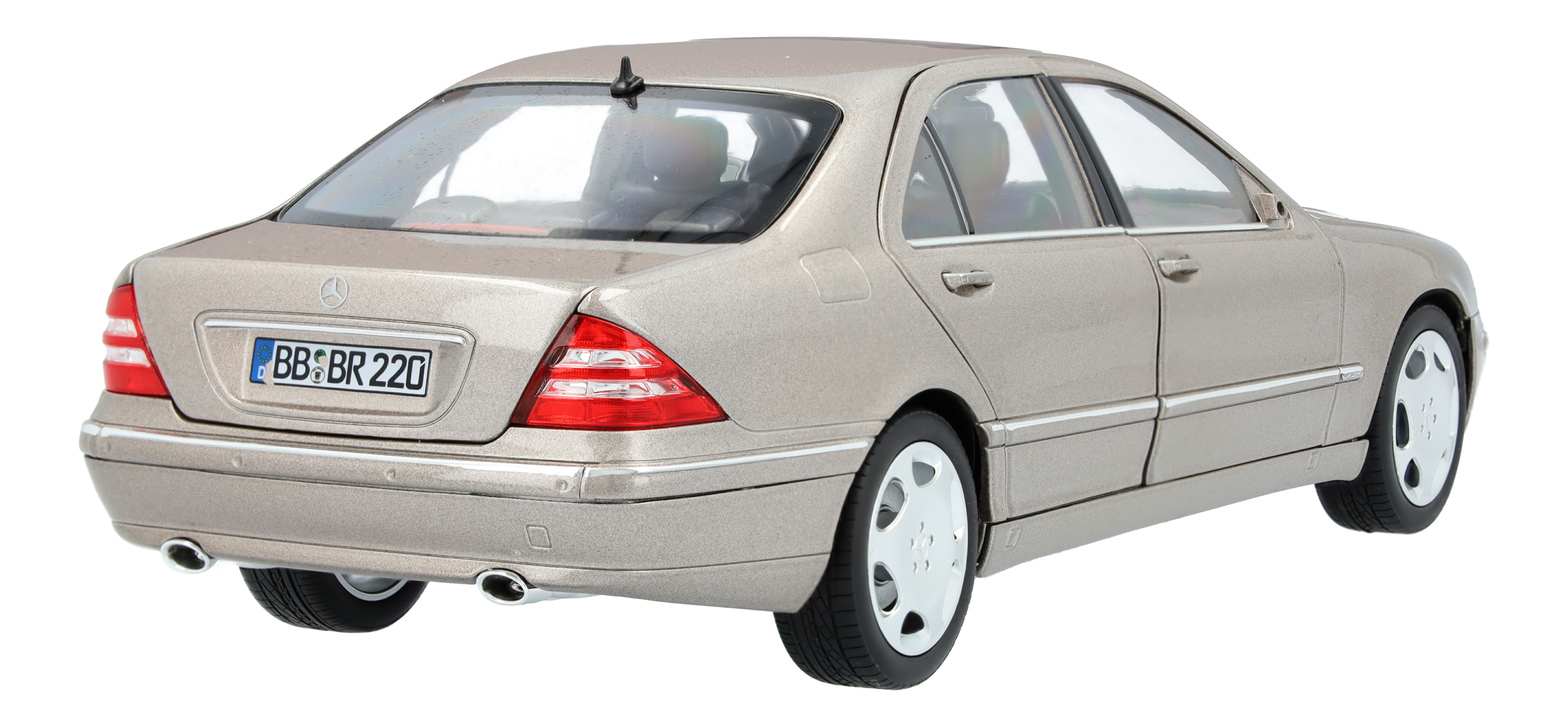 S 600 limuzyna w wersji długiej V220 (2000-2005) - srebro kubanitu, Norev, 1:18