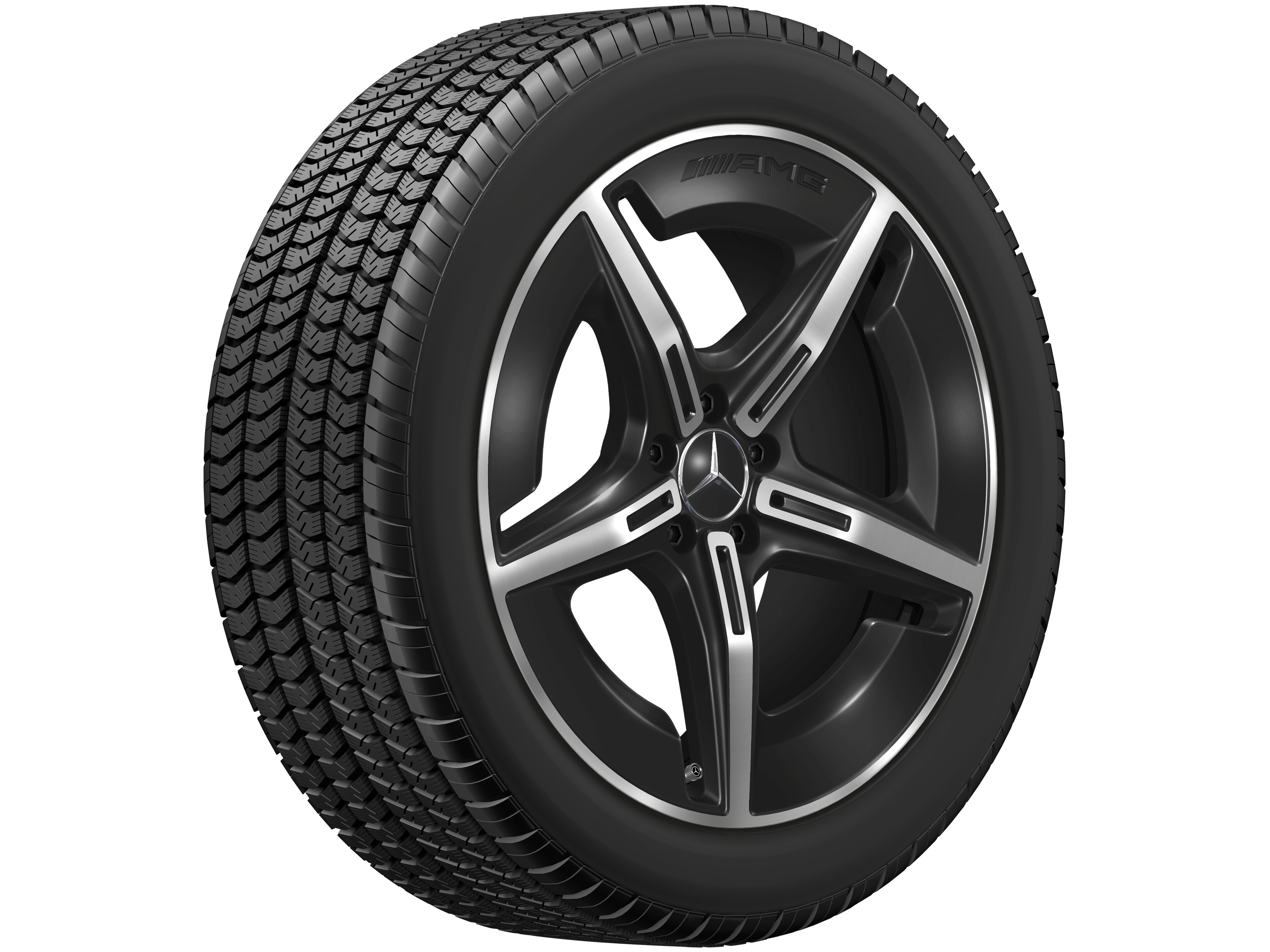 Obręcz AMG z lekkiego stopu, 5-ramienne, 50,8 cm (20 cali), zoptymalizowane pod kątem aerodynamiki - 8 J x 20 ET 32,7, czerń, toczone na połysk