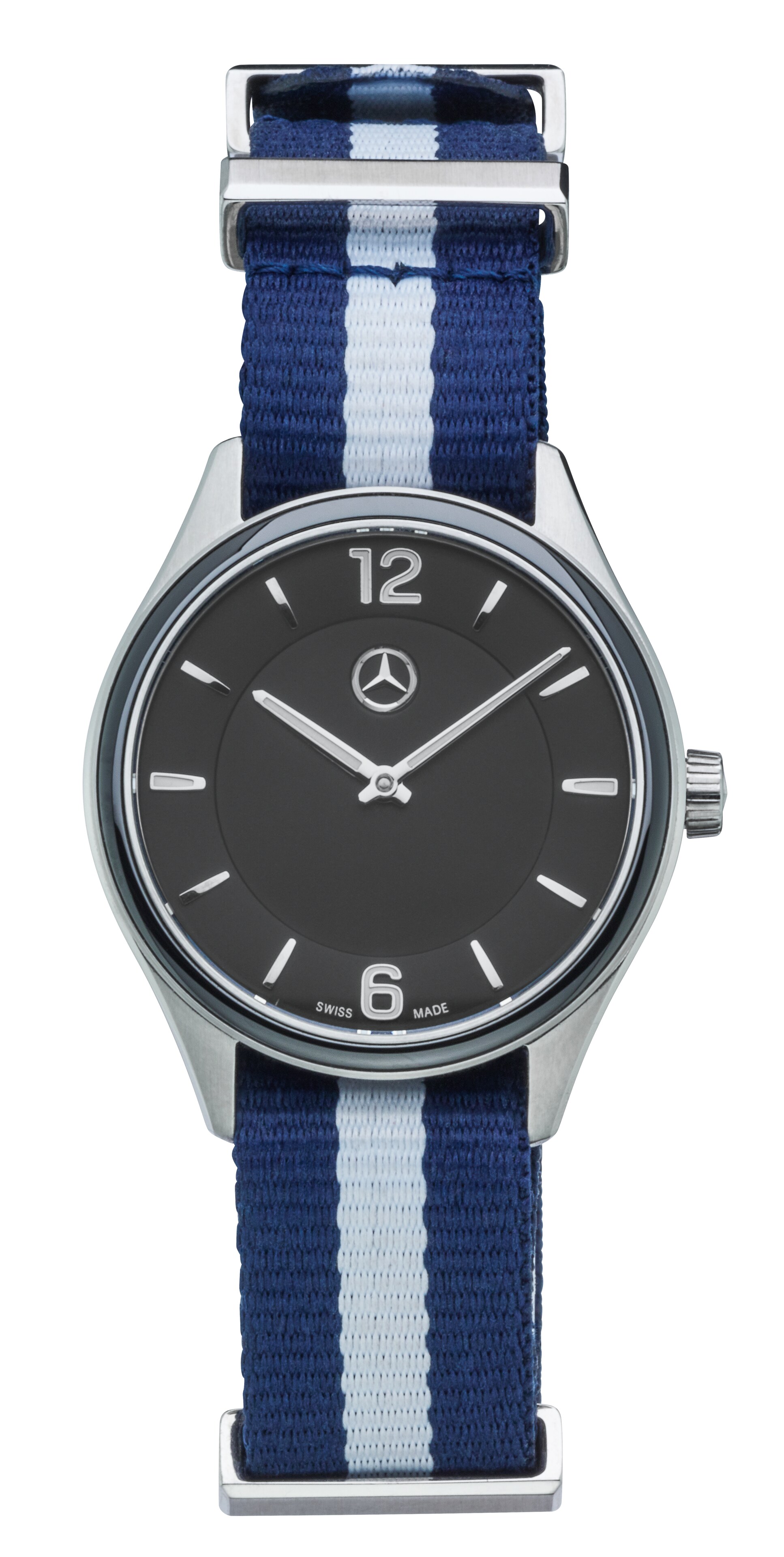Zegarek na rękę, Artykuły damskie, Mercedes-Benz, Fashion - czerń / srebrny / niebieski, stal nierdzewna / ceramika / nylon