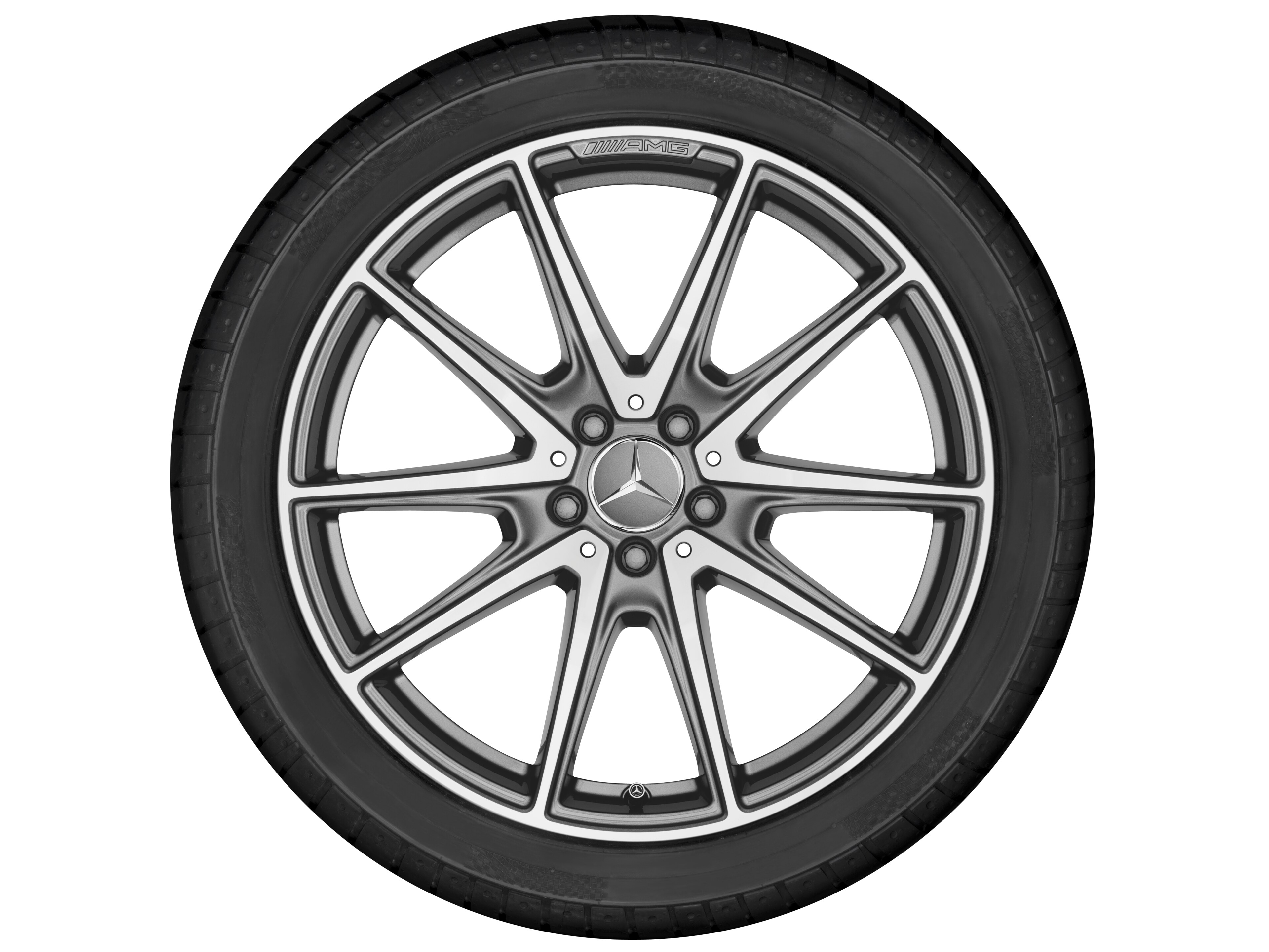 Obręcz AMG 10-ramienna, 50,8 cm (20 cali) - 9,5 J x 20 ET 38, szarość tytanu, toczone na połysk