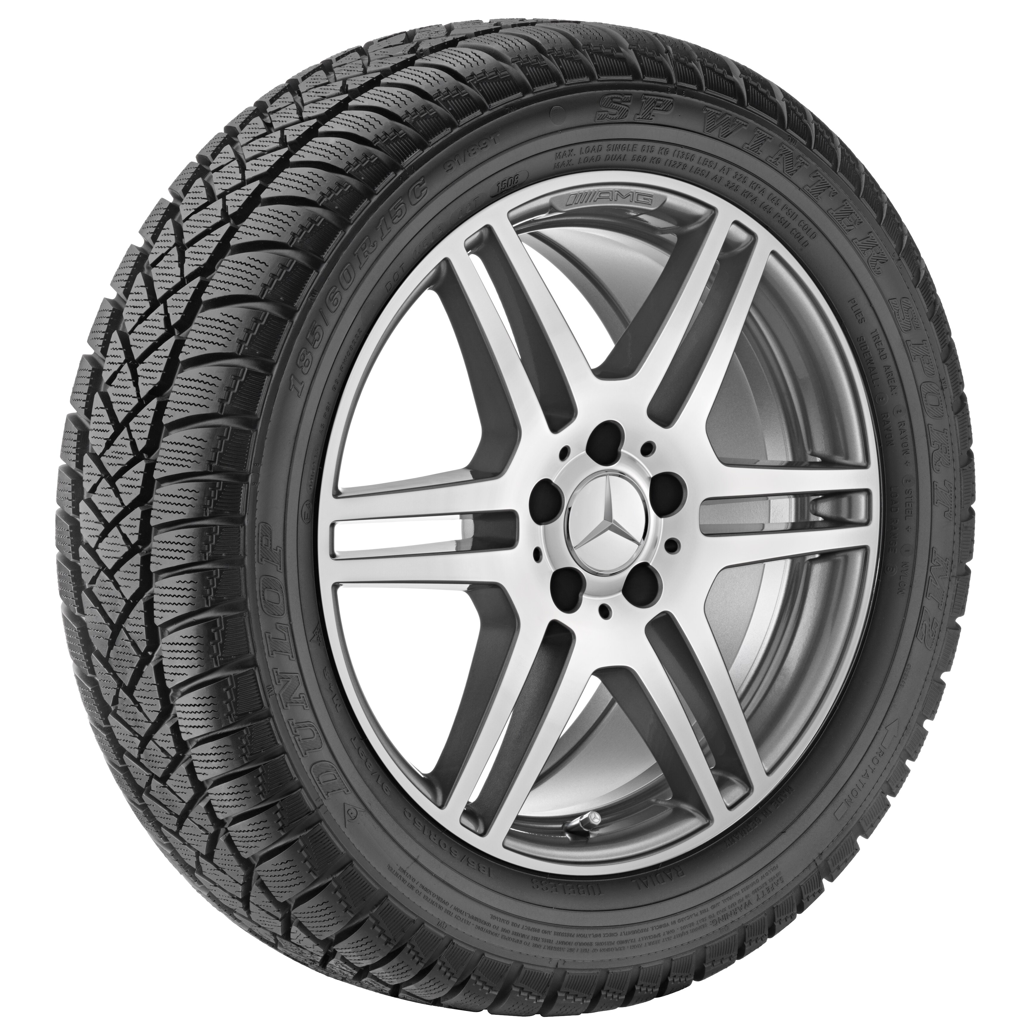 Obręcz AMG z 6 podwójnymi ramionami, 45,7 cm (18 cali) - 8 J x 18 ET 45, szarość tytanu, toczone na połysk
