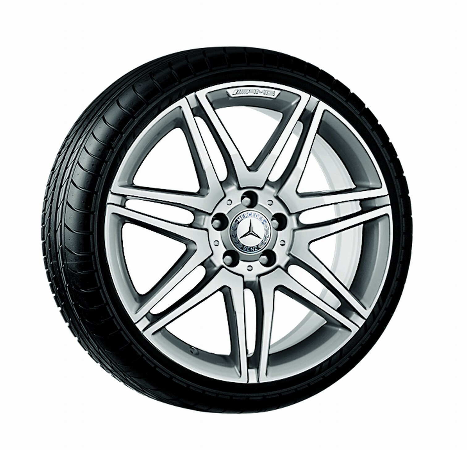 Obręcz AMG z 7 podwójnymi ramionami, 48,3 cm (19 cali) - 8,5 J x 19 ET 44, srebrny, toczone na połysk