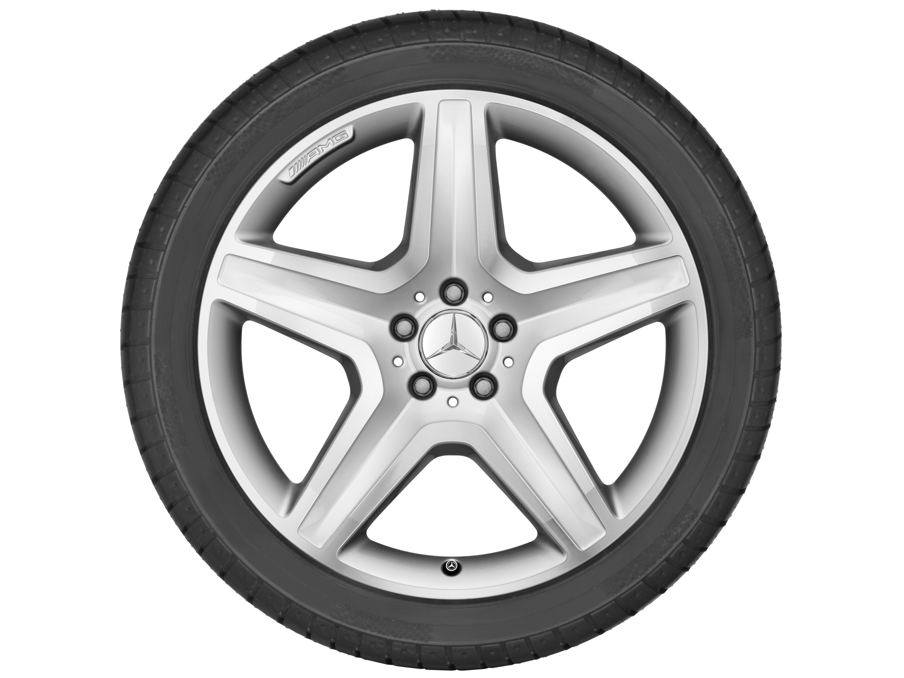 Obręcz AMG 5-ramienna, 50,8 cm (20 cali) - 9 J x 20 ET 57, srebrny, toczone na połysk