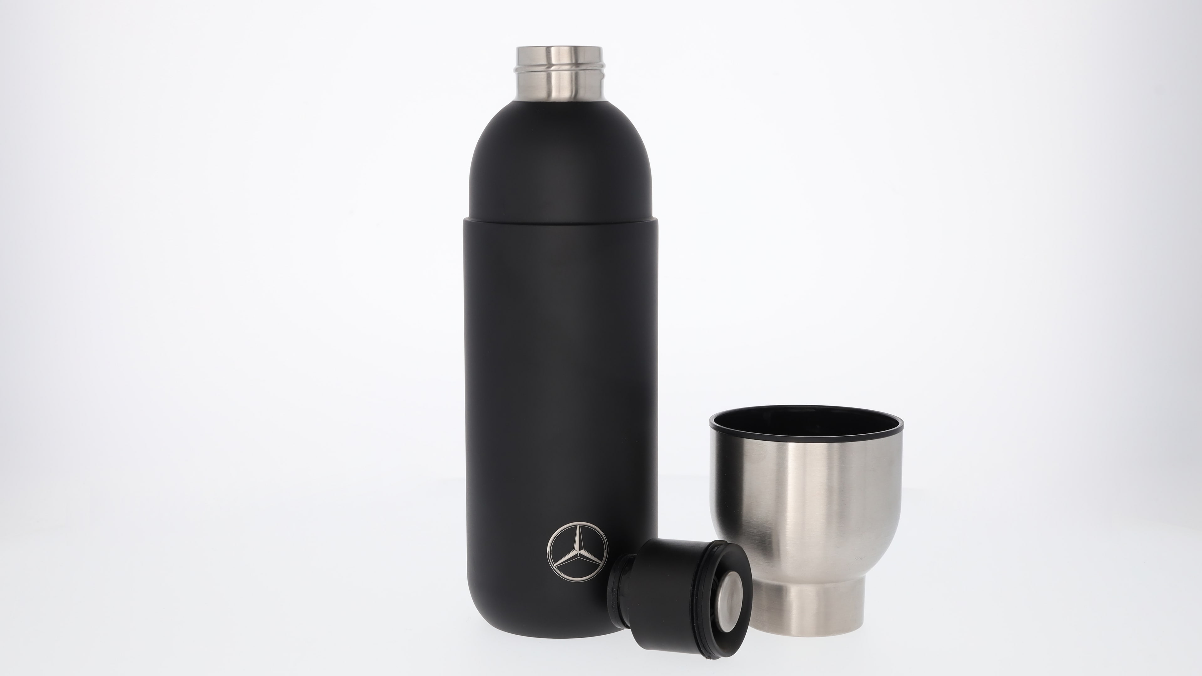 Termiczna butelka z kubkiem - czerń, stal nierdzewna / polipropylen, Stelton, 750 ml