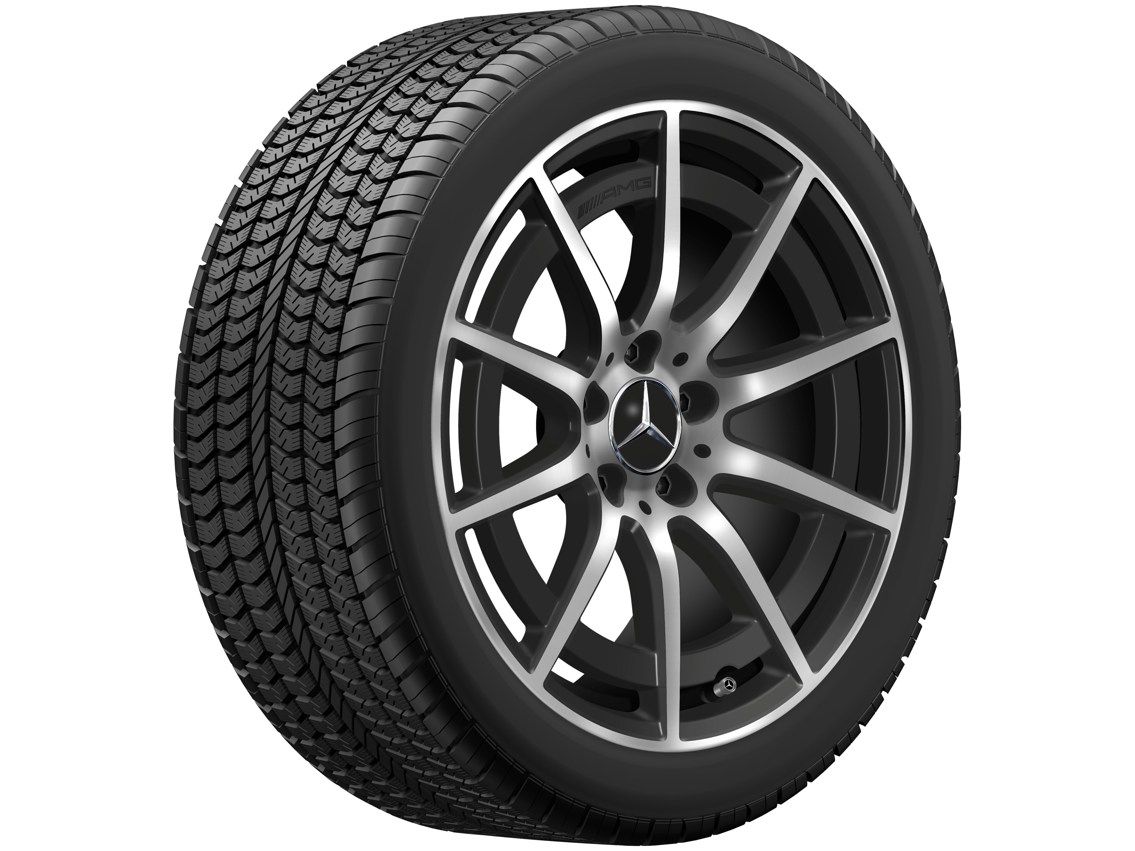 Obręcz AMG 10-ramienna, 45,7 cm (18 cali) - 8,5 J x 18 ET 46, czarny mat, toczone na połysk
