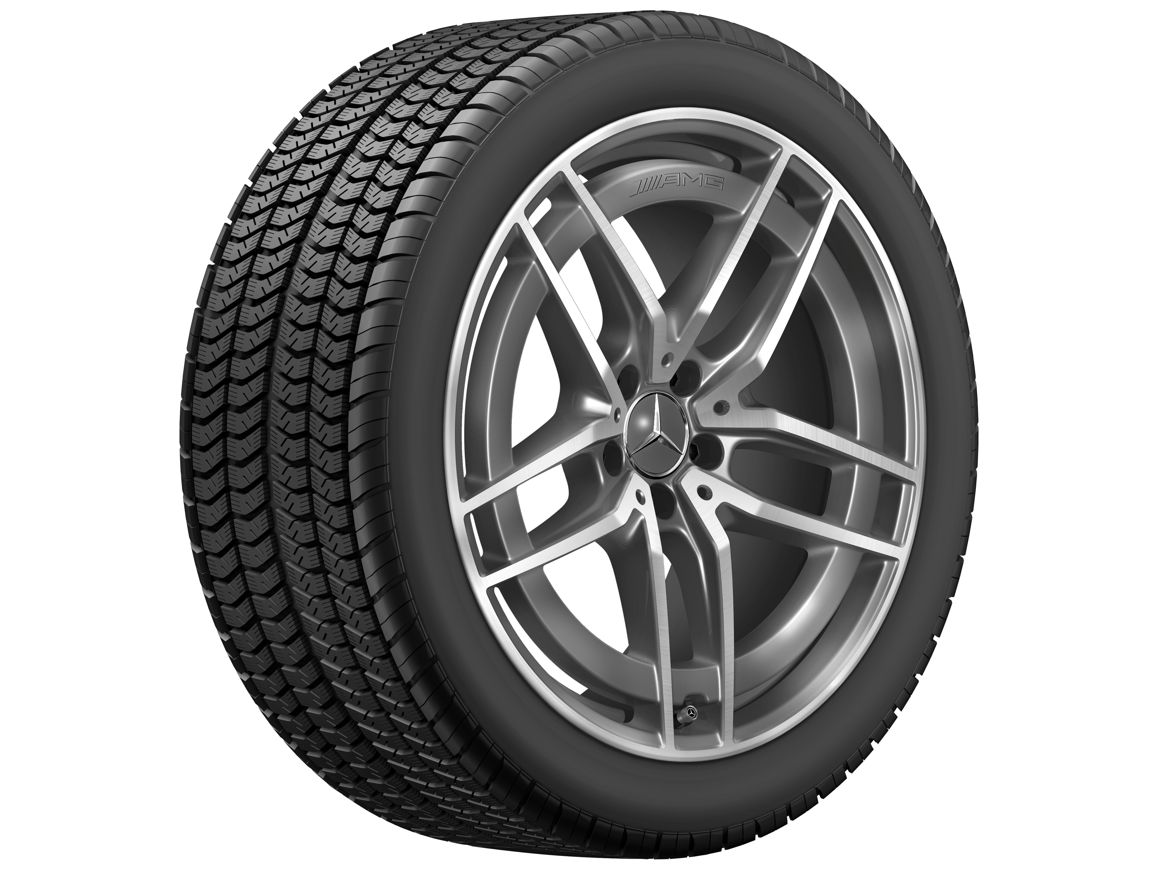 Obręcz AMG z 5 podwójnymi ramionami, 50,8 cm (20 cali) - 11 J x 20 ET 56, szarość tantalu, toczone na połysk