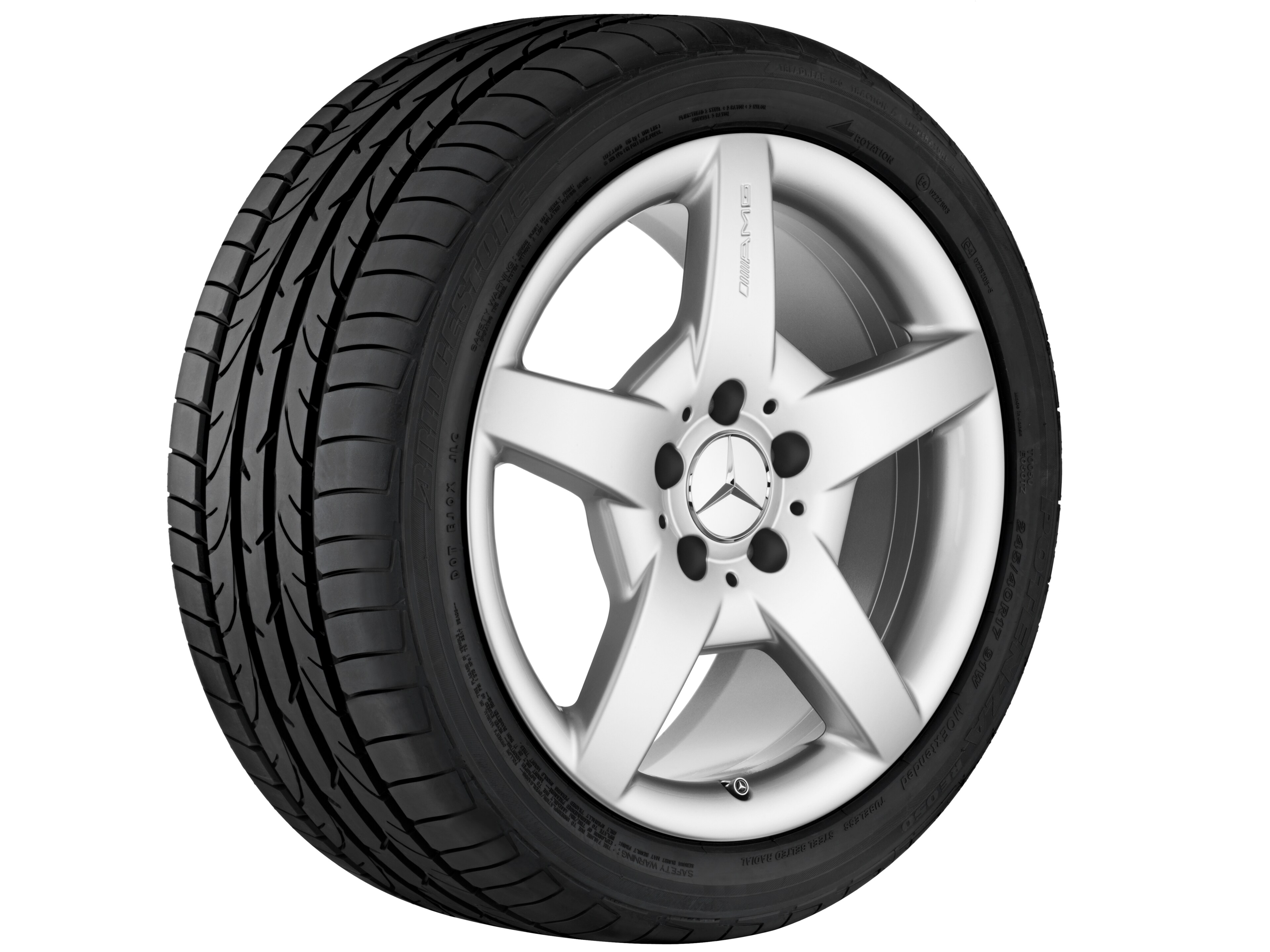 Obręcz AMG 5-ramienna, 45,7 cm (18 cali) - 8 J x 18 ET 34, srebrny tytanowy
