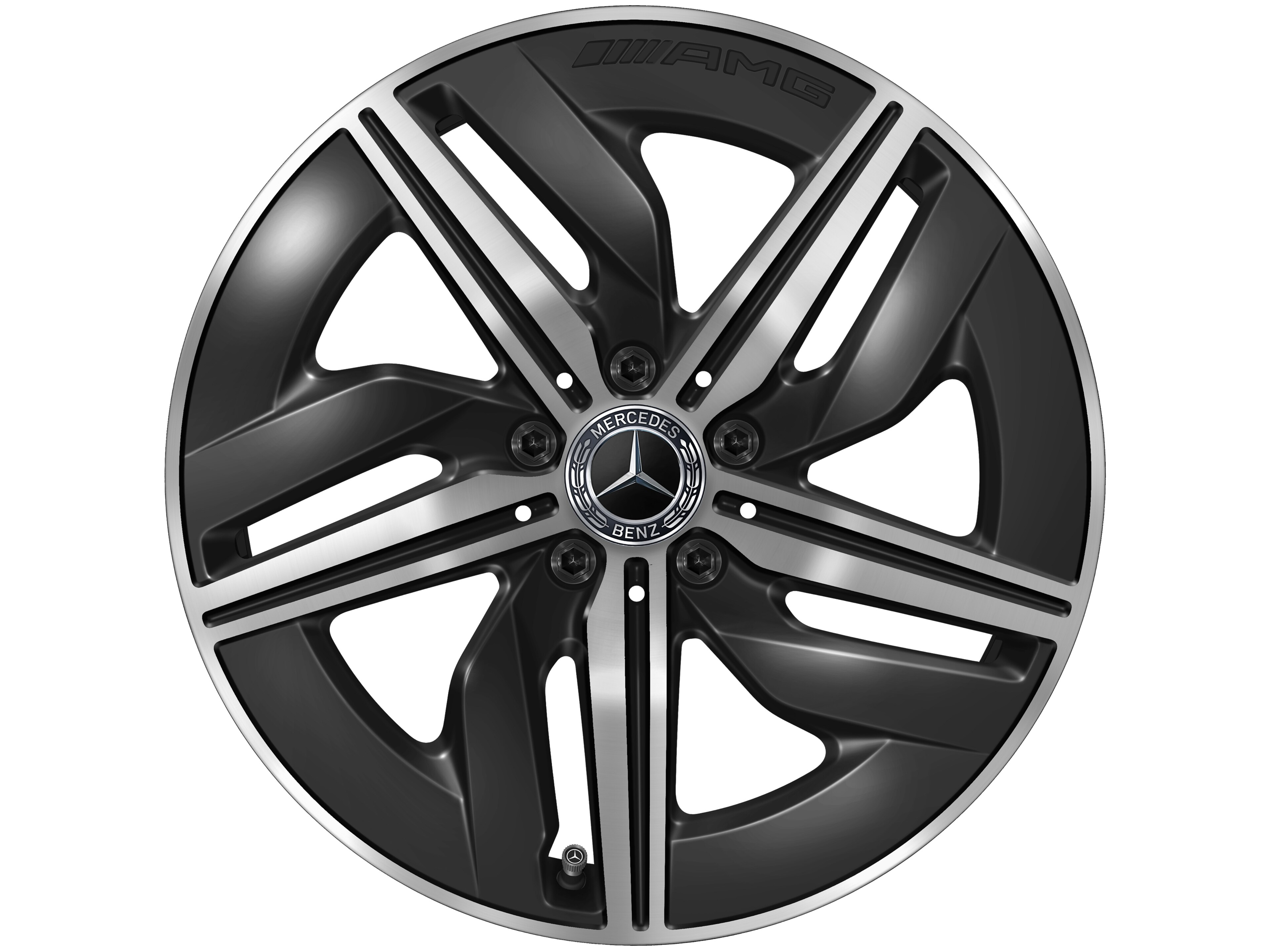Obręcz AMG 5-ramienna, 45,7 cm (18 cali) - 7,5 J x 18 ET 48,4, czerń, toczone na połysk