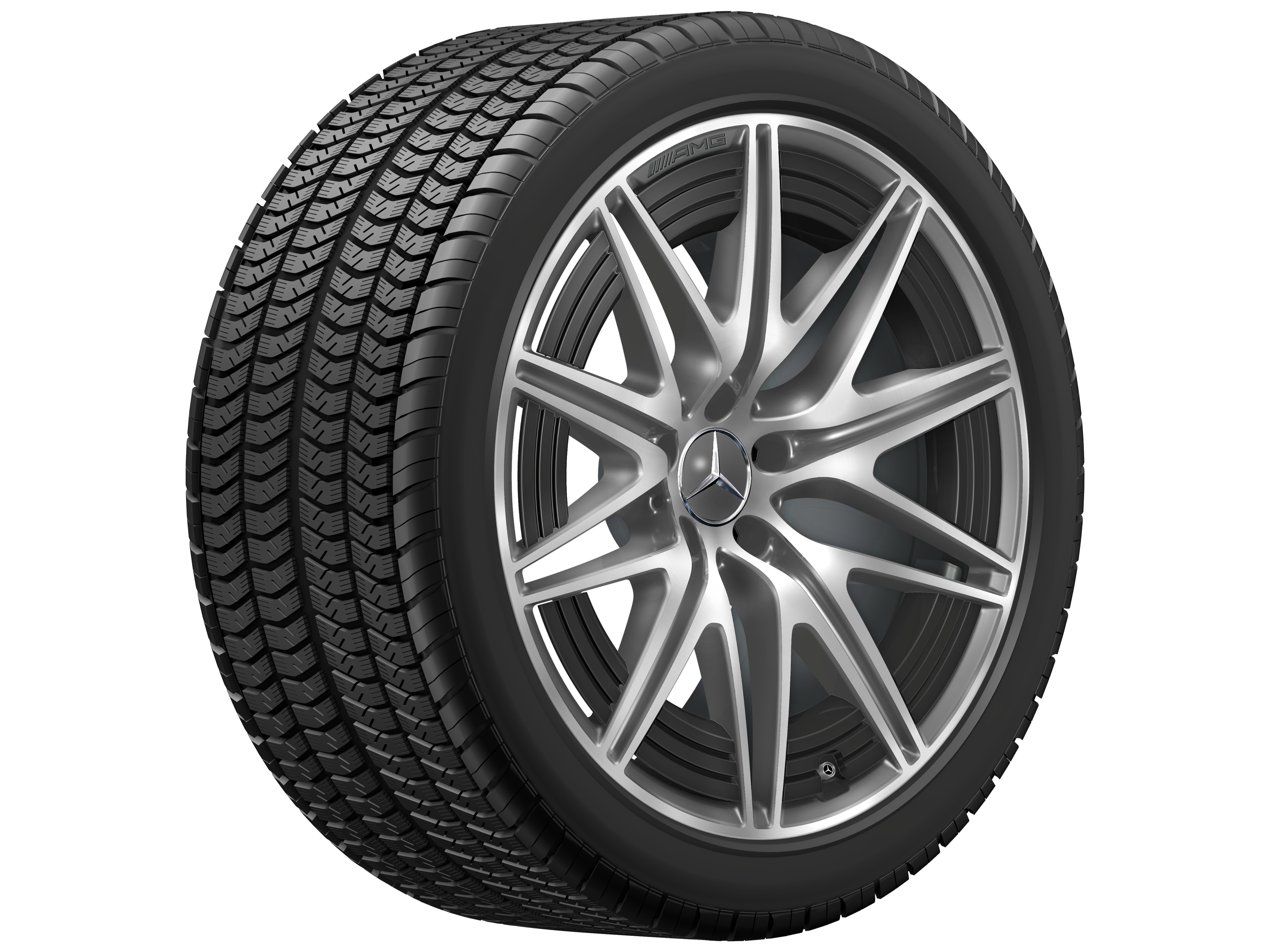 Obręcz AMG 10-ramienna, 50,8 cm (20 cali) - 11 J x 20 ET 33, szarość tantalu, toczone na połysk