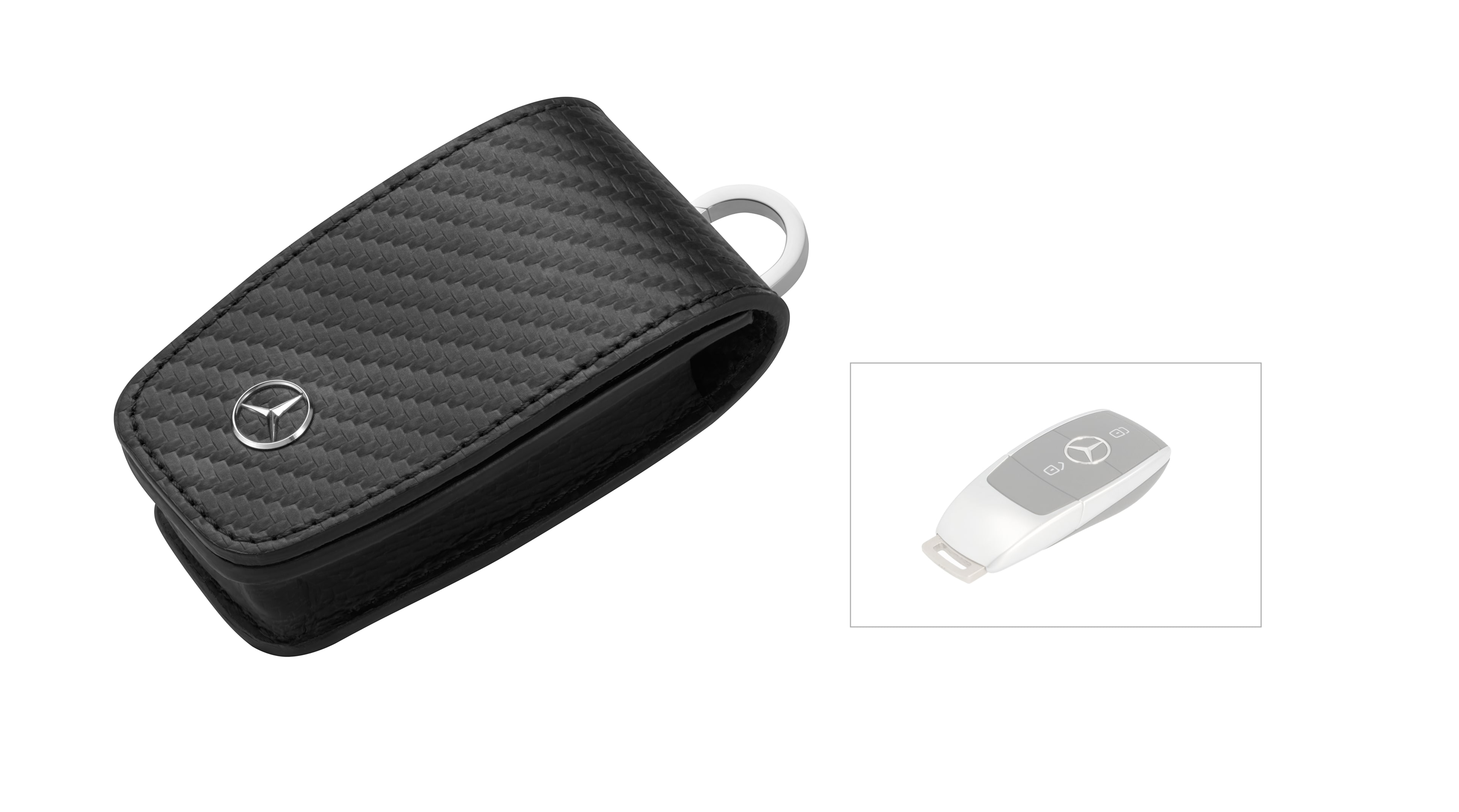 Etui na klucze - carbon, skóra karbonowa / stal nierdzewna