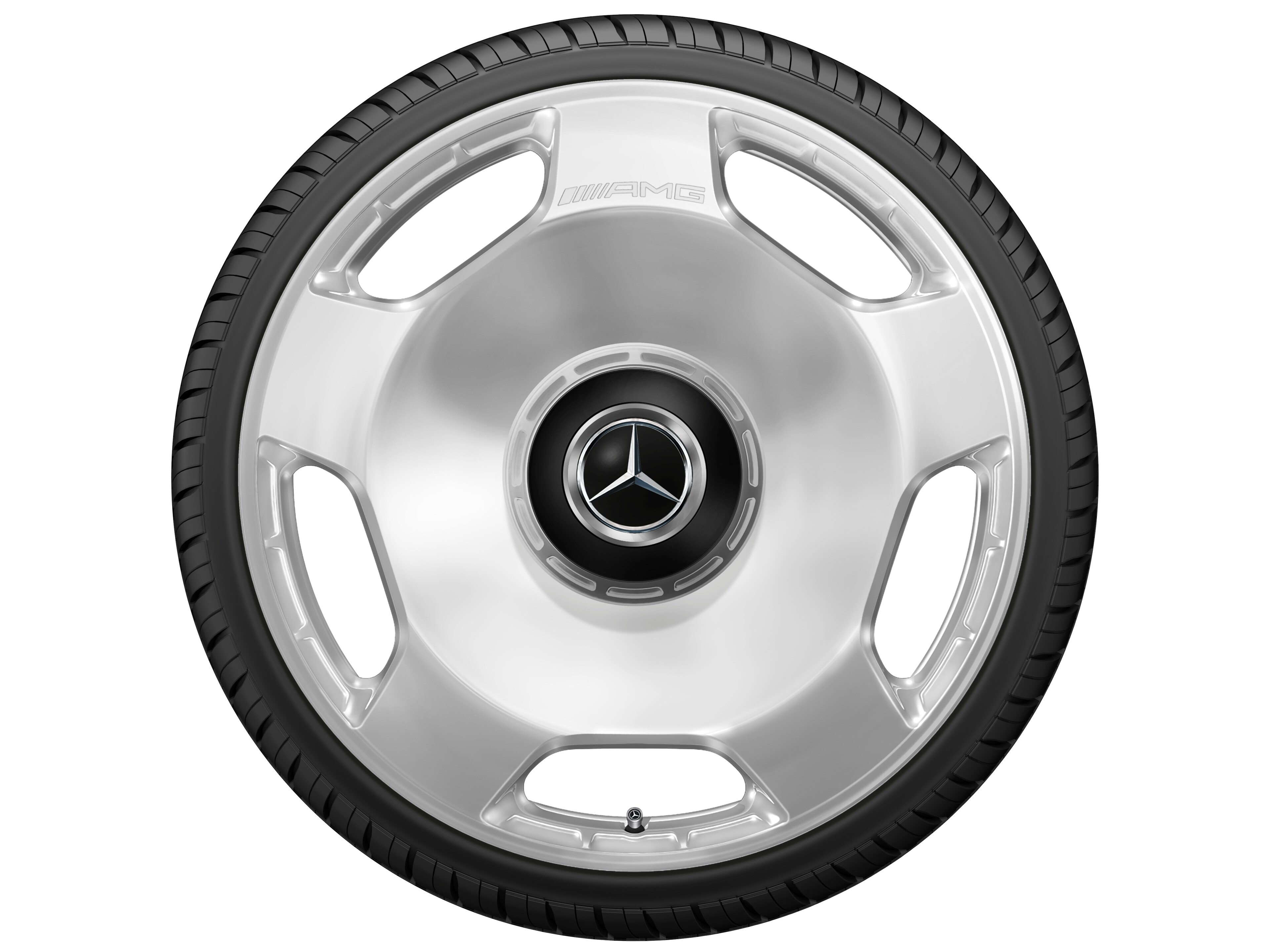 Obręcz kuta AMG 5-otworowe, 58,4 cm (23 cale) - 11,5 J x 23 ET 47, srebrny, polerowane na połysk