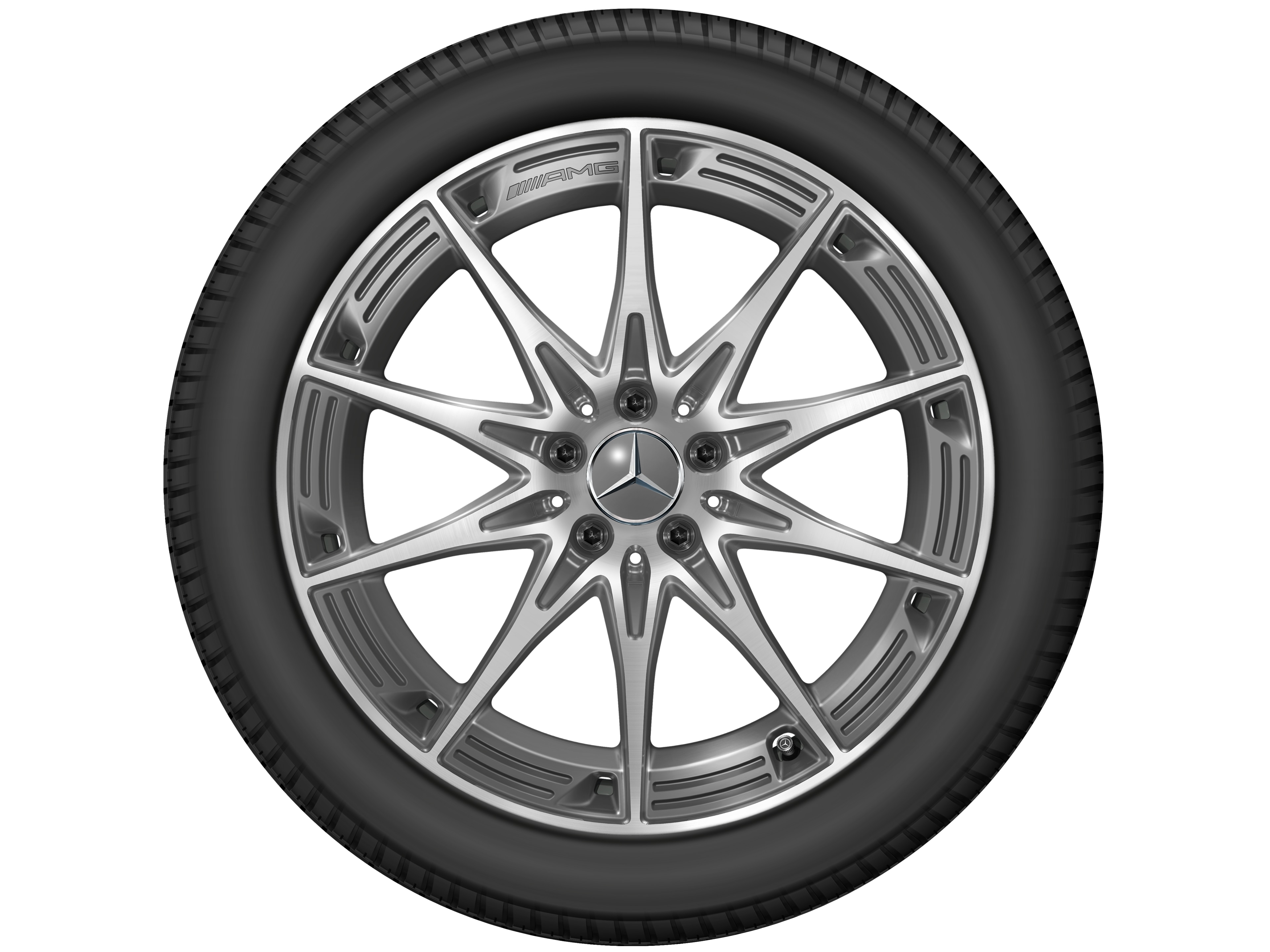 Obręcz AMG 10-ramienna, 50,8 cm (20 cali) - 11 J x 20 ET 33, szarość tantalu, toczone na połysk