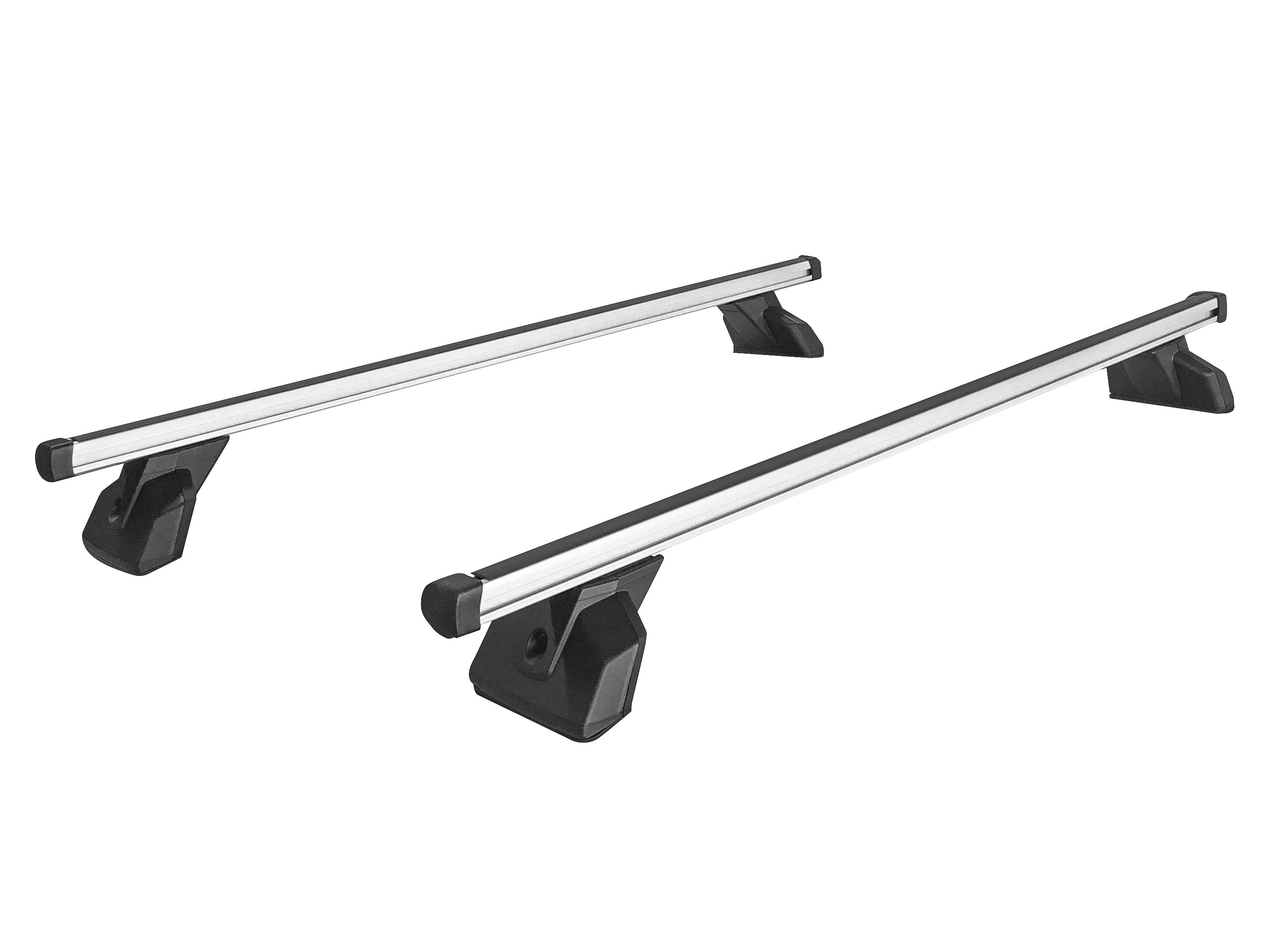 Bazowy bagażnik dachowy, dwie belki poprzeczne - aluminium, srebrny