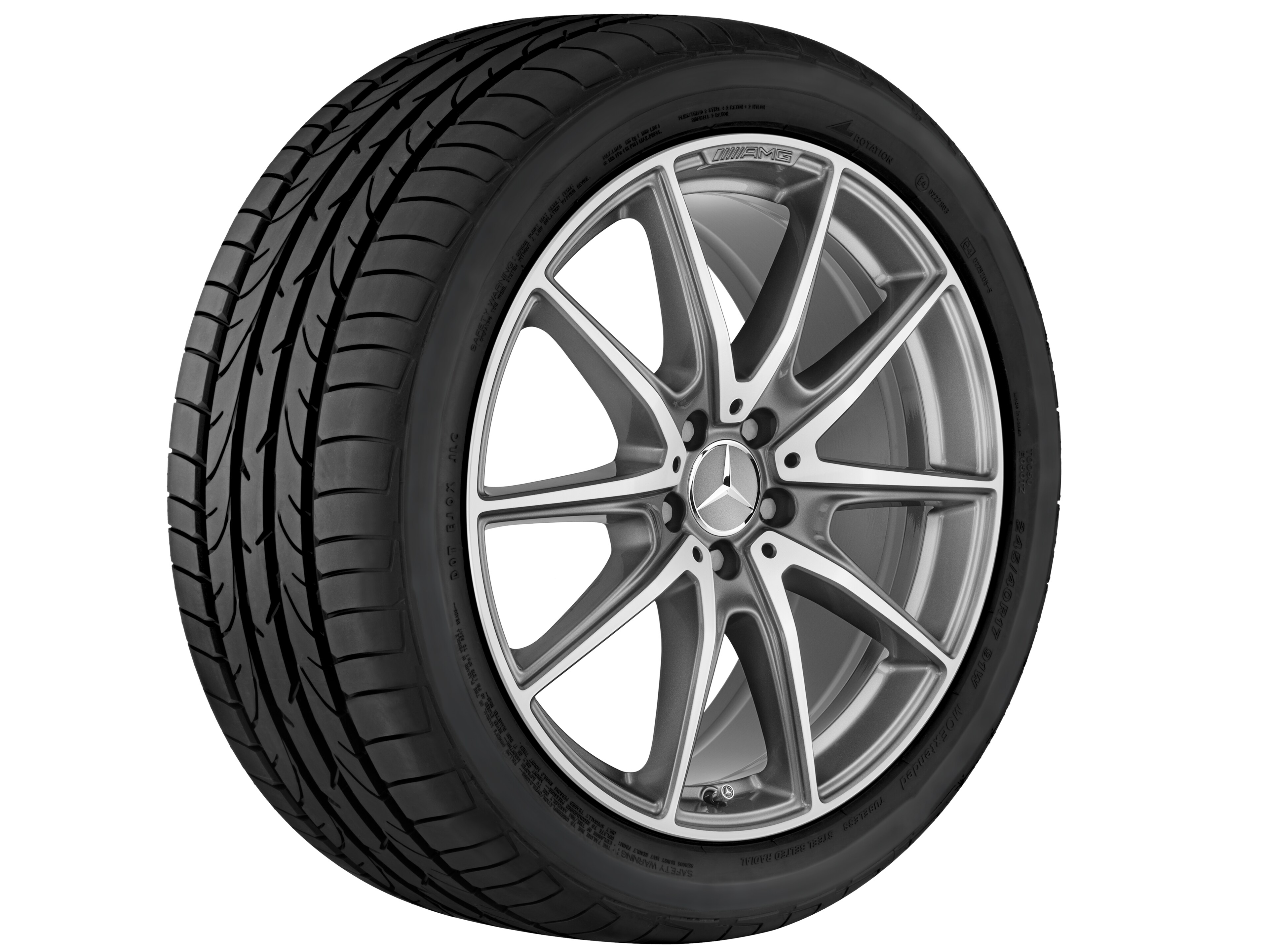 Obręcz AMG 10-ramienna, 50,8 cm (20 cali) - 9,5 J x 20 ET 38, szarość tytanu, toczone na połysk