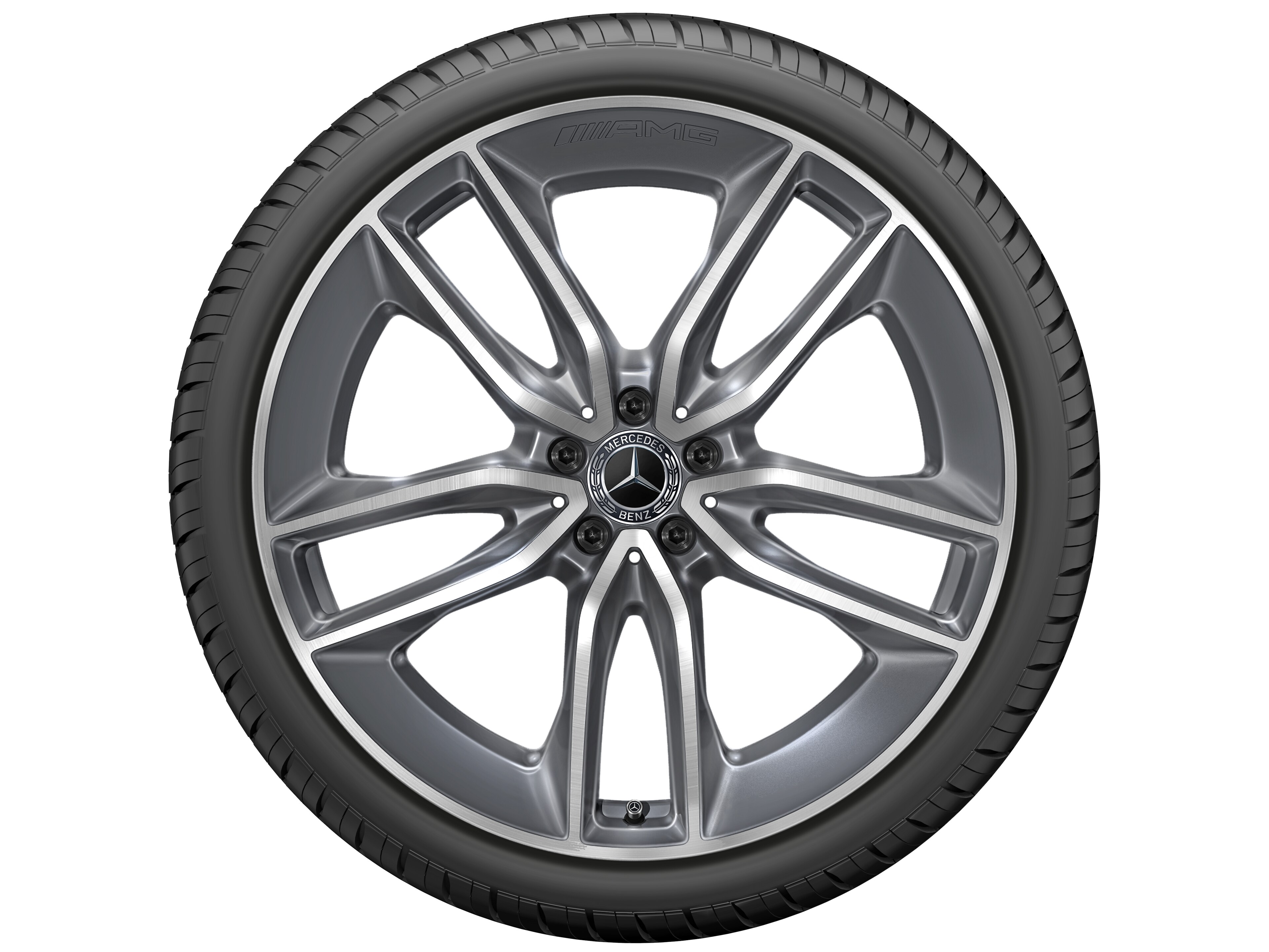 Obręcz AMG z 5 podwójnymi ramionami, 55,9 cm (22 cale) - 11 J x 22 ET 50, tremolit-metallic, toczone na połysk