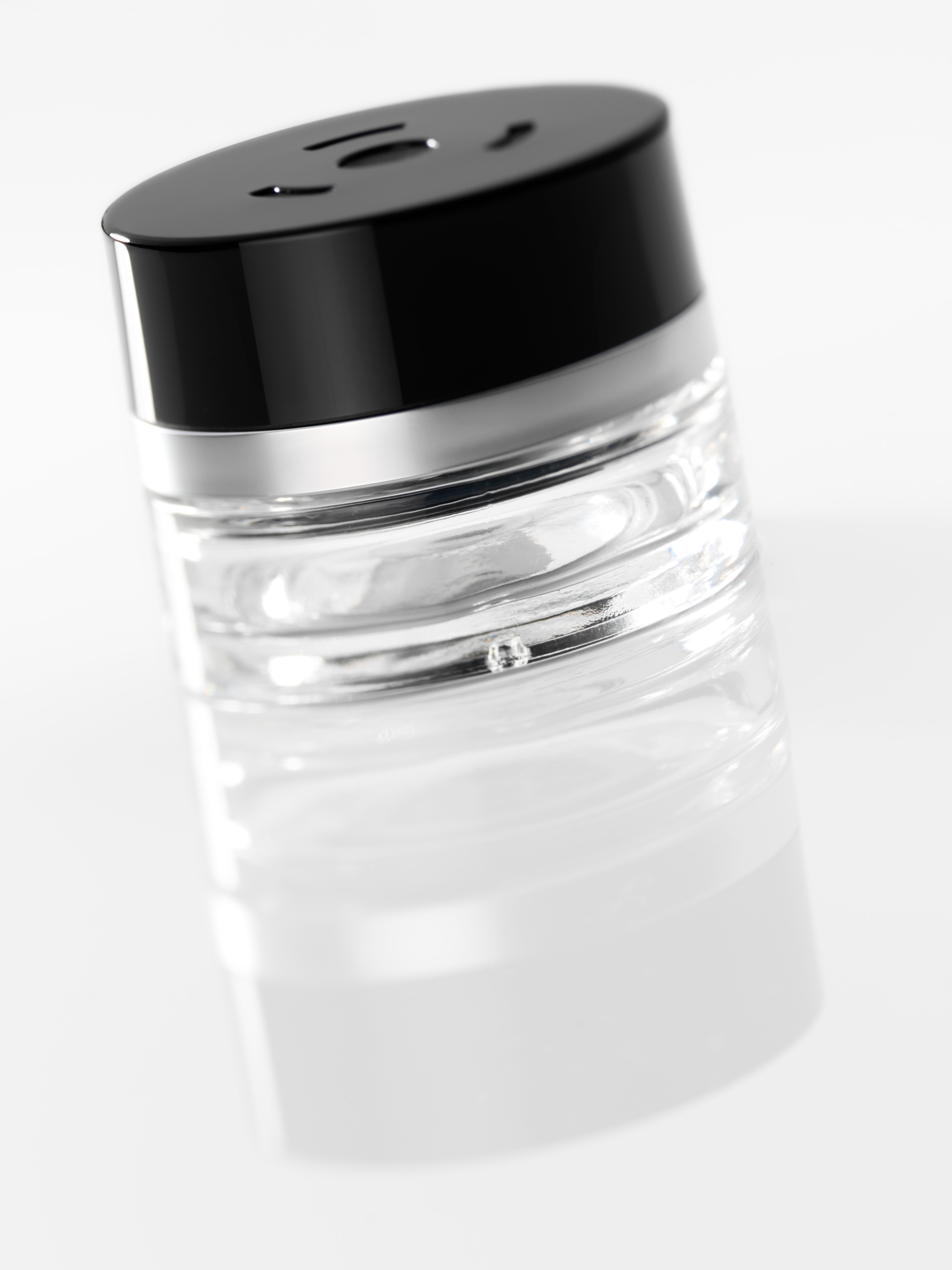 Flakon, pusty - przezroczyste / czerń, szkło, 15 ml