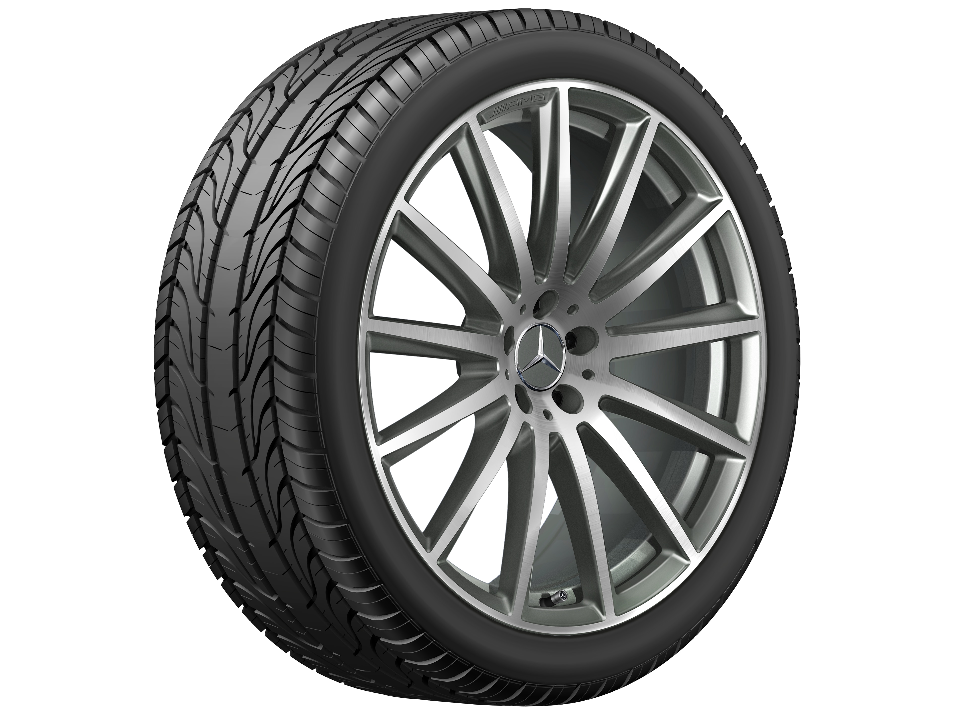 Wieloramienna obręcz koła AMG, 55,9 cm (22 cale) - 9,5 J x 22 ET 45, szarość tytanu