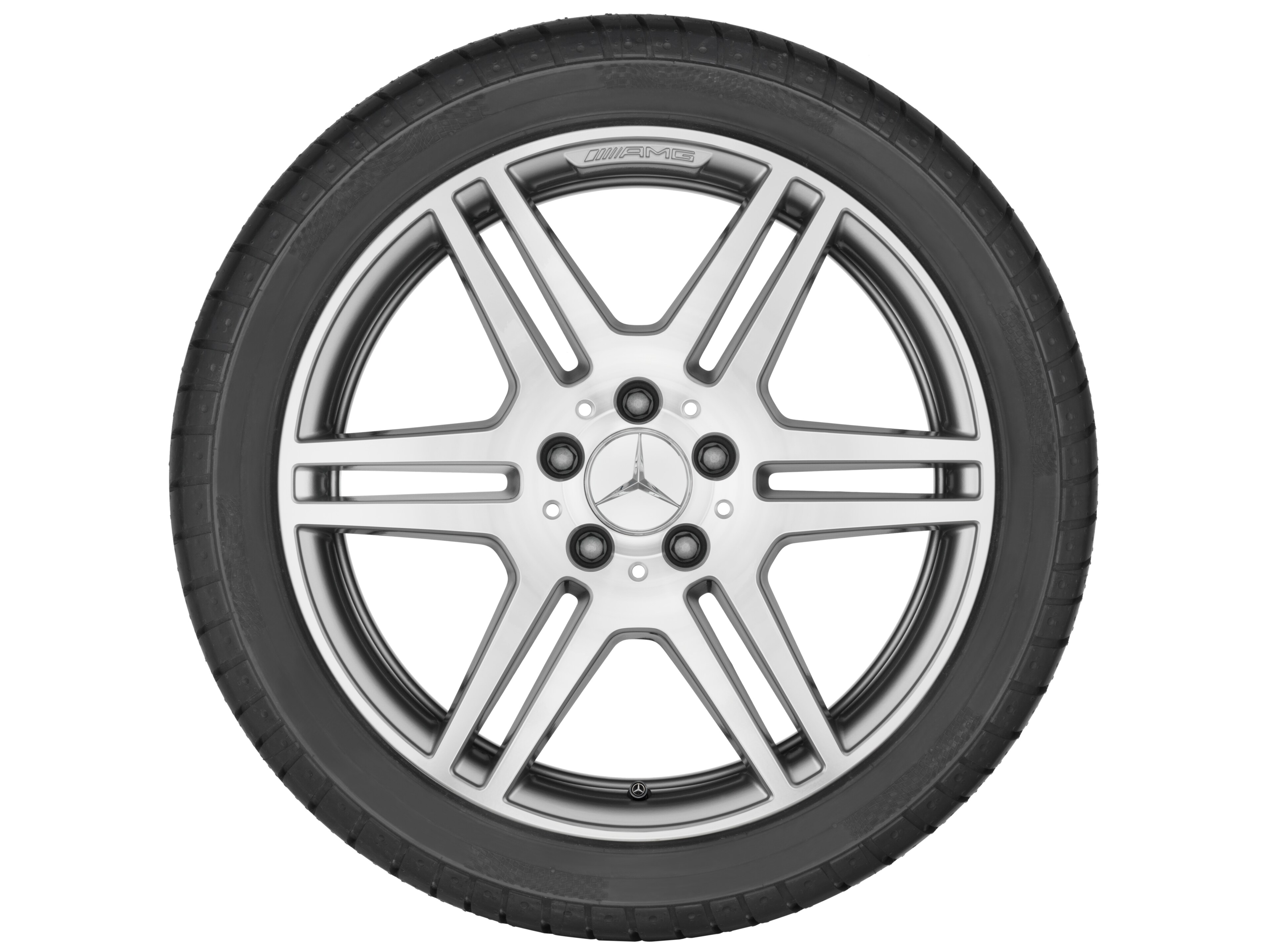 Obręcz AMG z 6 podwójnymi ramionami, 45,7 cm (18 cali) - 8,5 J x 18 ET 48, srebrny, toczone na połysk