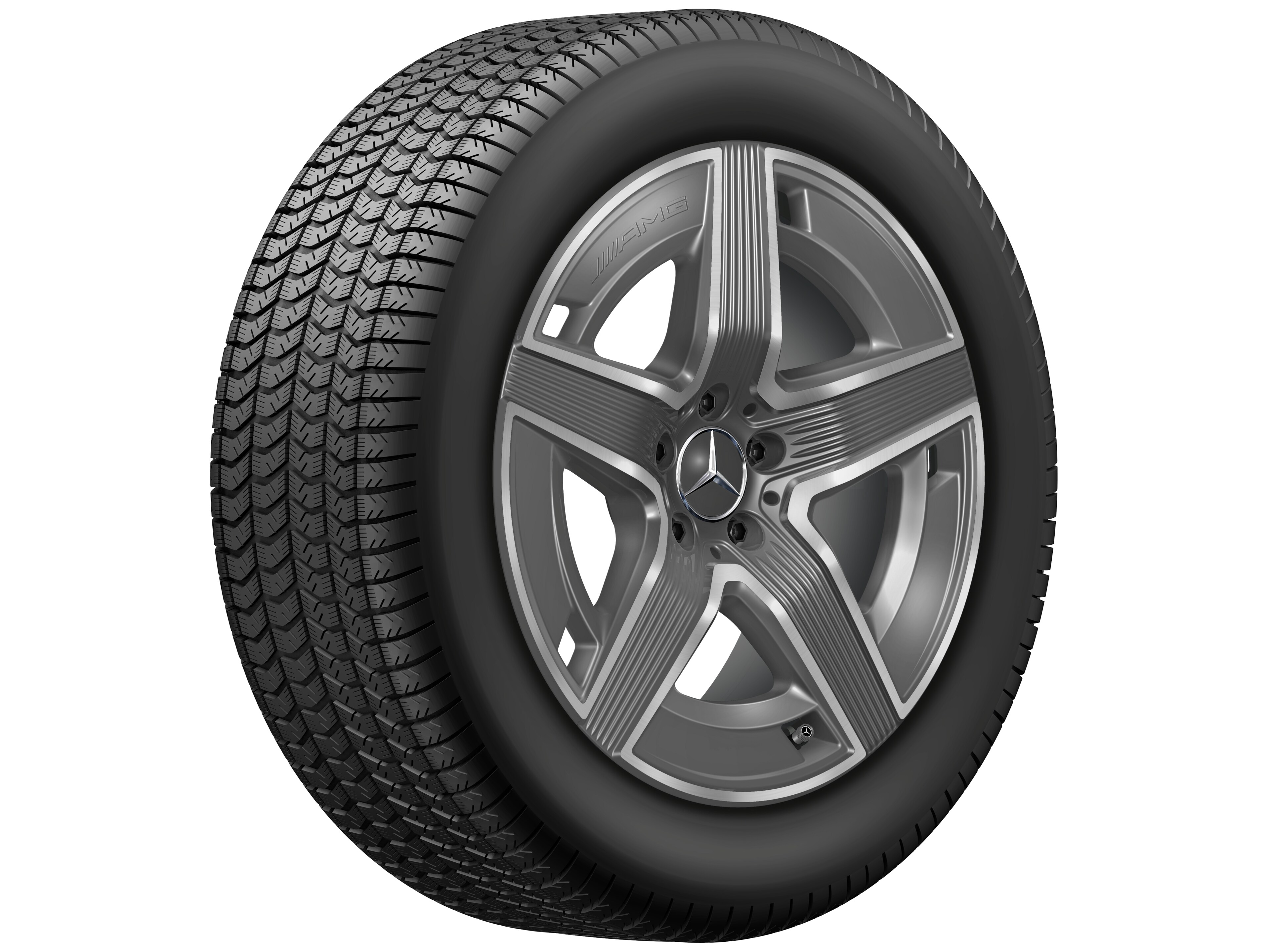Obręcz AMG 5-ramienna, 48,3 cm (19 cali) - 9 J x 19 ET 30, szarość tantalu, toczone na połysk