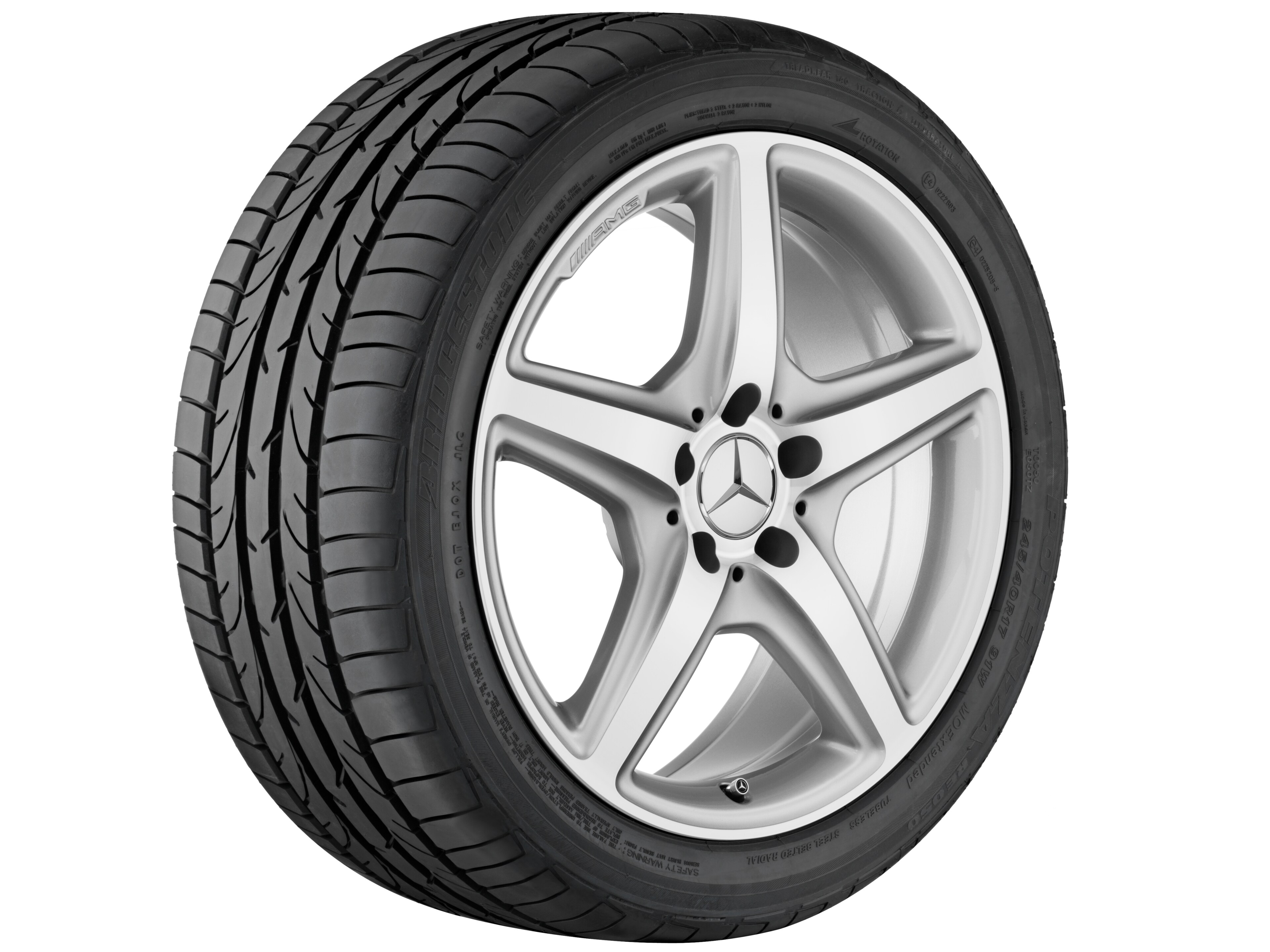 Obręcz AMG 5-ramienna, 45,7 cm (18 cali) - 8,5 J x 18 ET 34,5, srebrny tytanowy