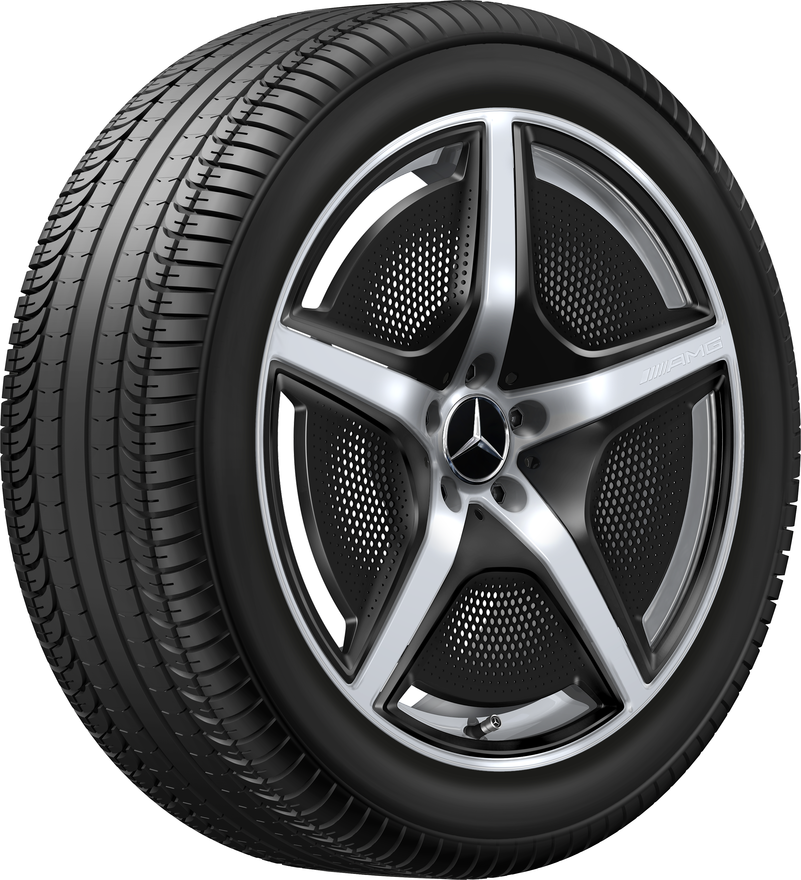 Obręcz AMG 5-ramienna, 50,8 cm (20 cali) - 10 J x 20 ET 66, srebro wanadu, intensywnie błyszczące