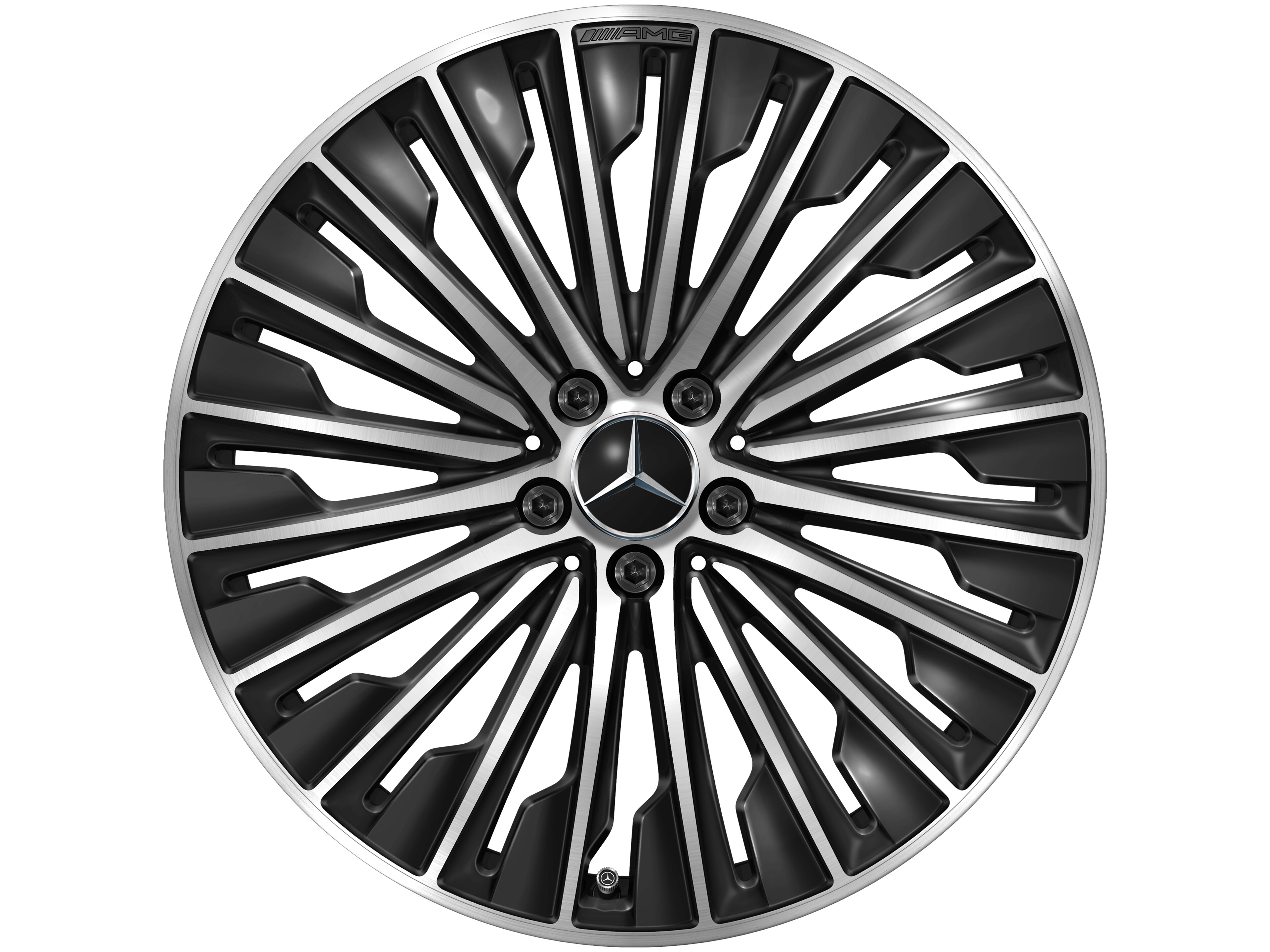 Wieloramienna obręcz koła AMG, 50,8 cm (20 cali) - 8,5 J x 20 ET 35,5, czerń, toczone na połysk