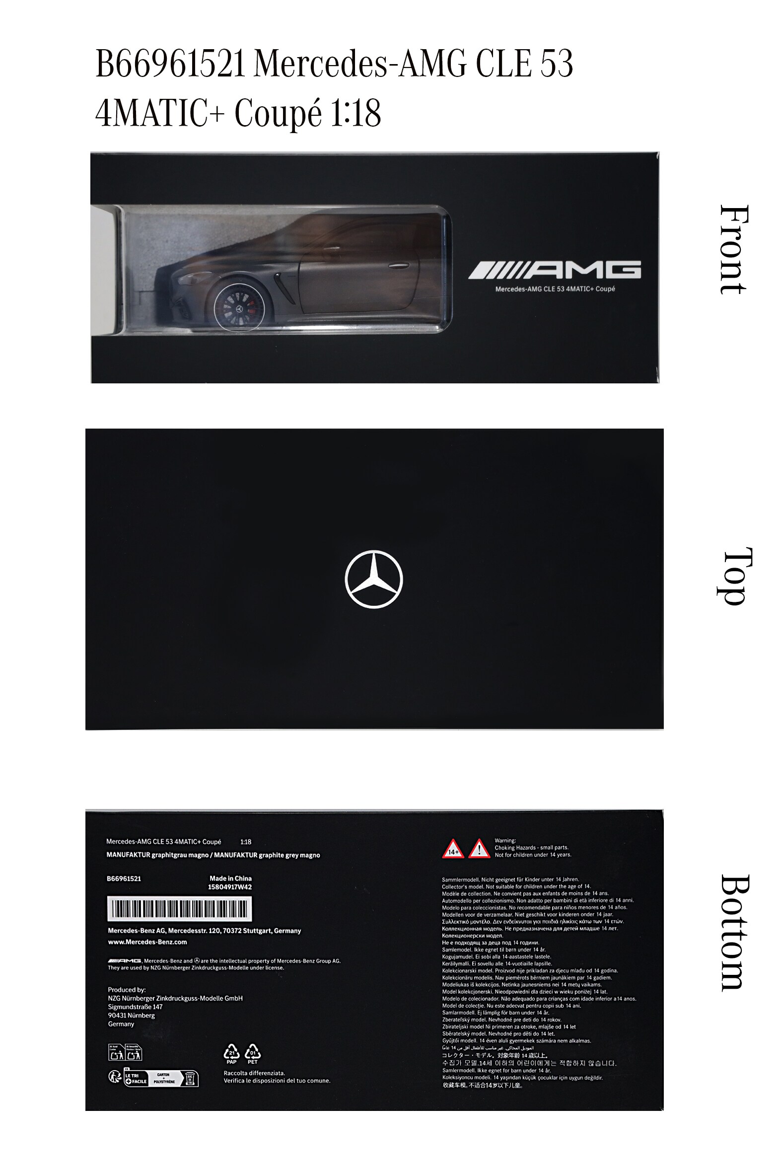 Mercedes-AMG CLE 53, Coupé, 4MATIC+, C236 - MANUFACTORY grafitowoszary mango, NZG, 1:18