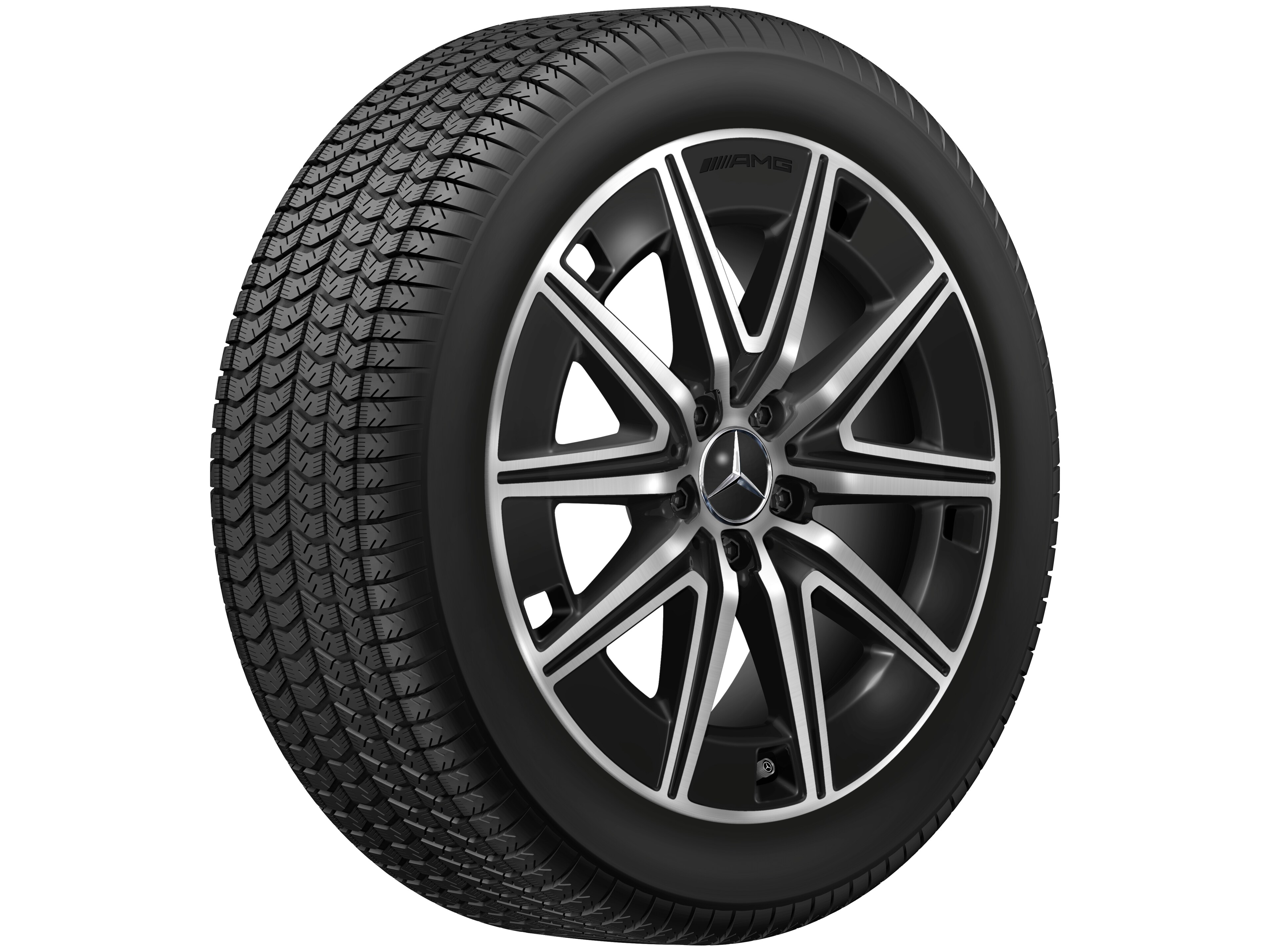 Obręcz AMG 10-ramienna, 48,3 cm (19 cali) - 7,5 J x 19 ET 53,5, czerń, toczone na połysk