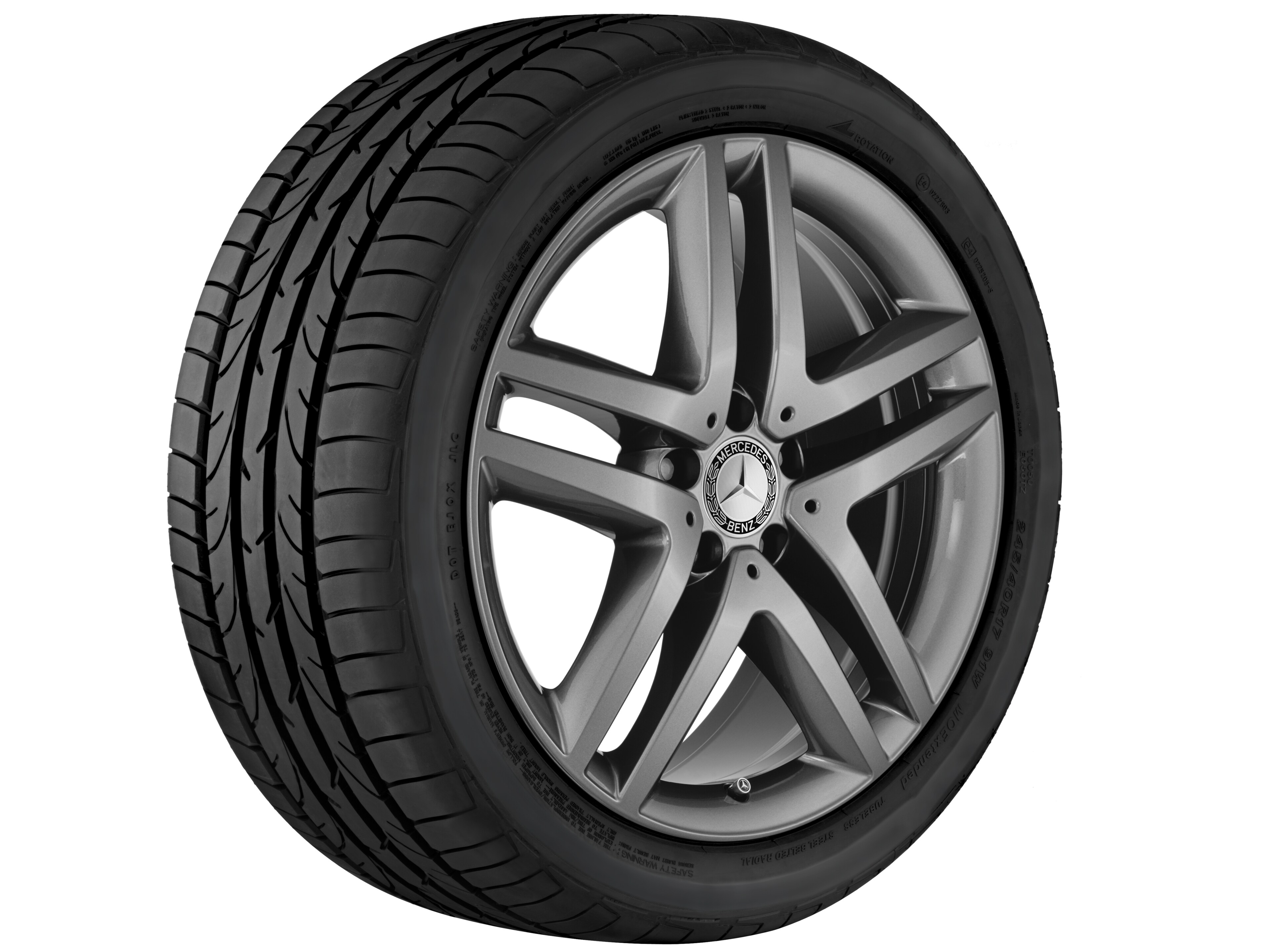 Obręcz z 5 podwójnymi ramionami, 48,3 cm (19 cali) - 8 J x 19 ET 52, tremolit-metallic, lakierowane