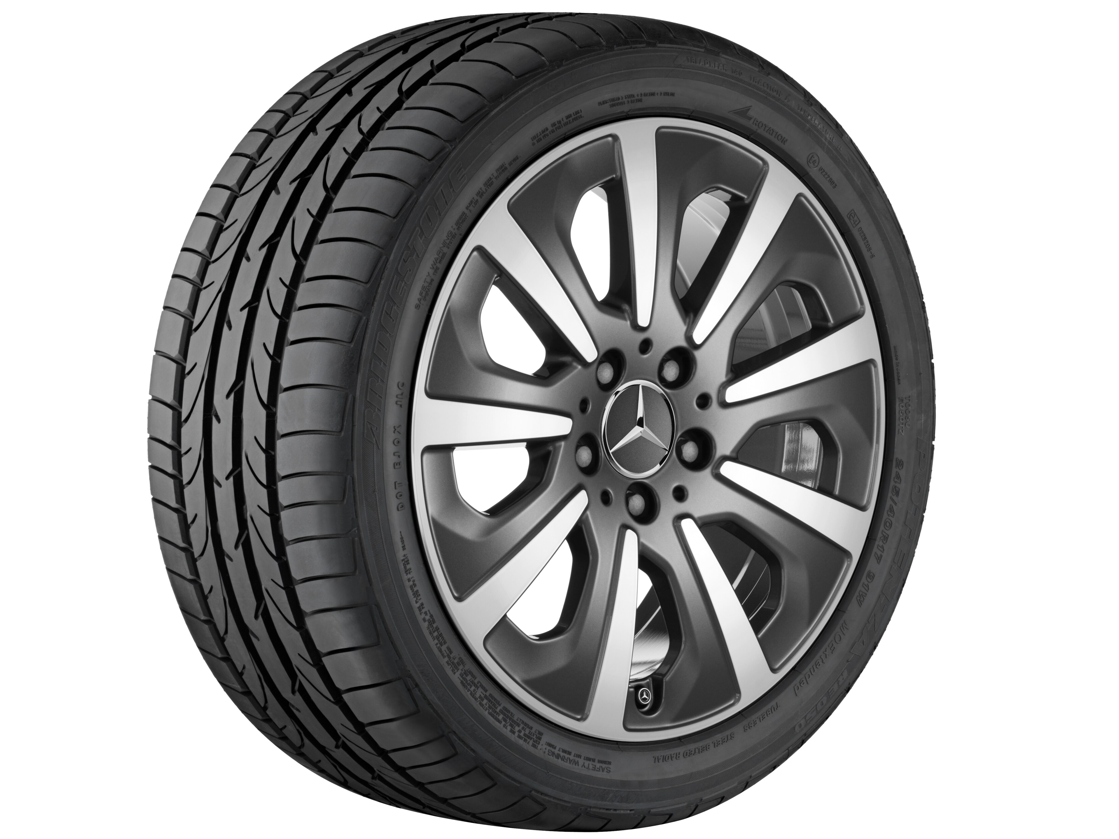Obręcz 9-ramienna, 43,2 cm (17 cali) - 8 J x 17 ET 41, tremolit-metallic, toczone na połysk