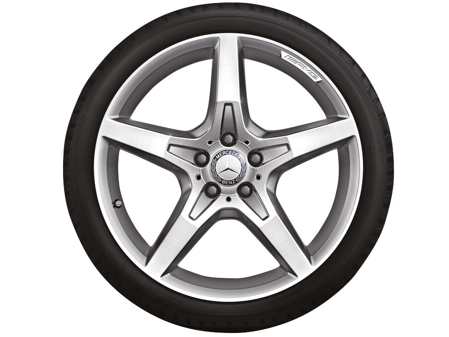 Obręcz AMG 5-ramienna, 48,3 cm (19 cali) - 8,5 J x 19 ET 35,5, srebrny, toczone na połysk