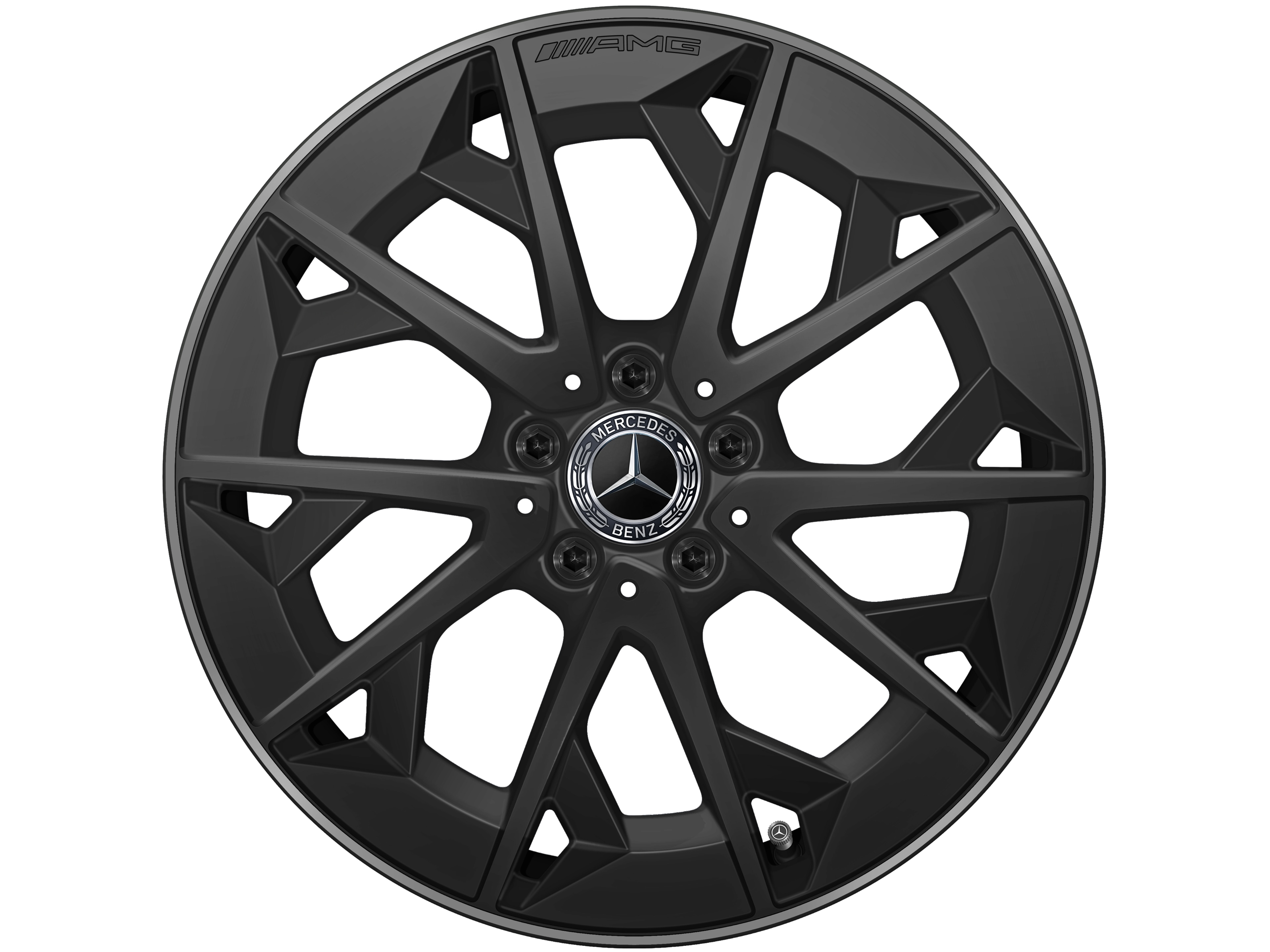 Obręcz AMG z lekkiego stopu, z krzyżowymi ramionami, 48,3 cm (19 cali) - 7,5 J x 19 ET 48,4, czarny mat / techgold mat