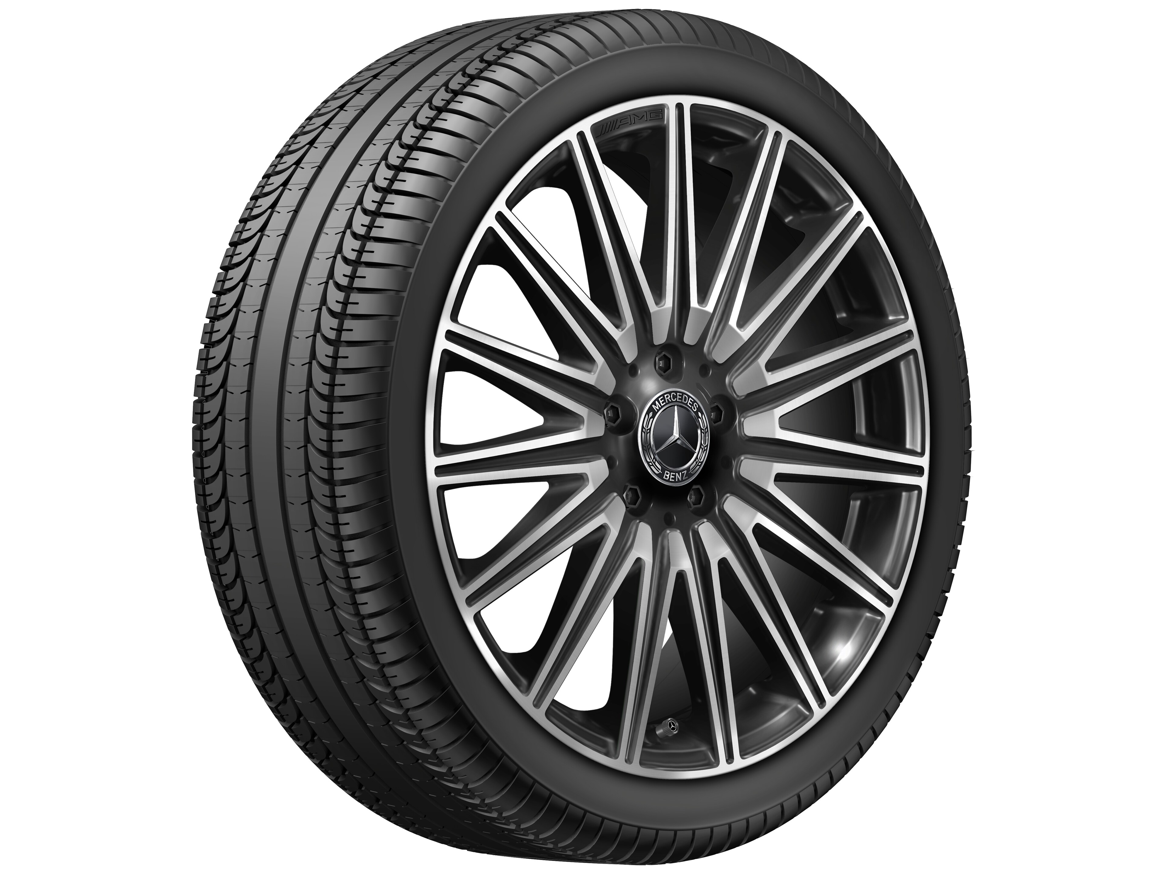 Obręcz AMG z lekkiego stopu, z wzorem wieloramiennym, 48,3 cm (19 cali) - 7,5 J x 19 ET 48,4, czerń