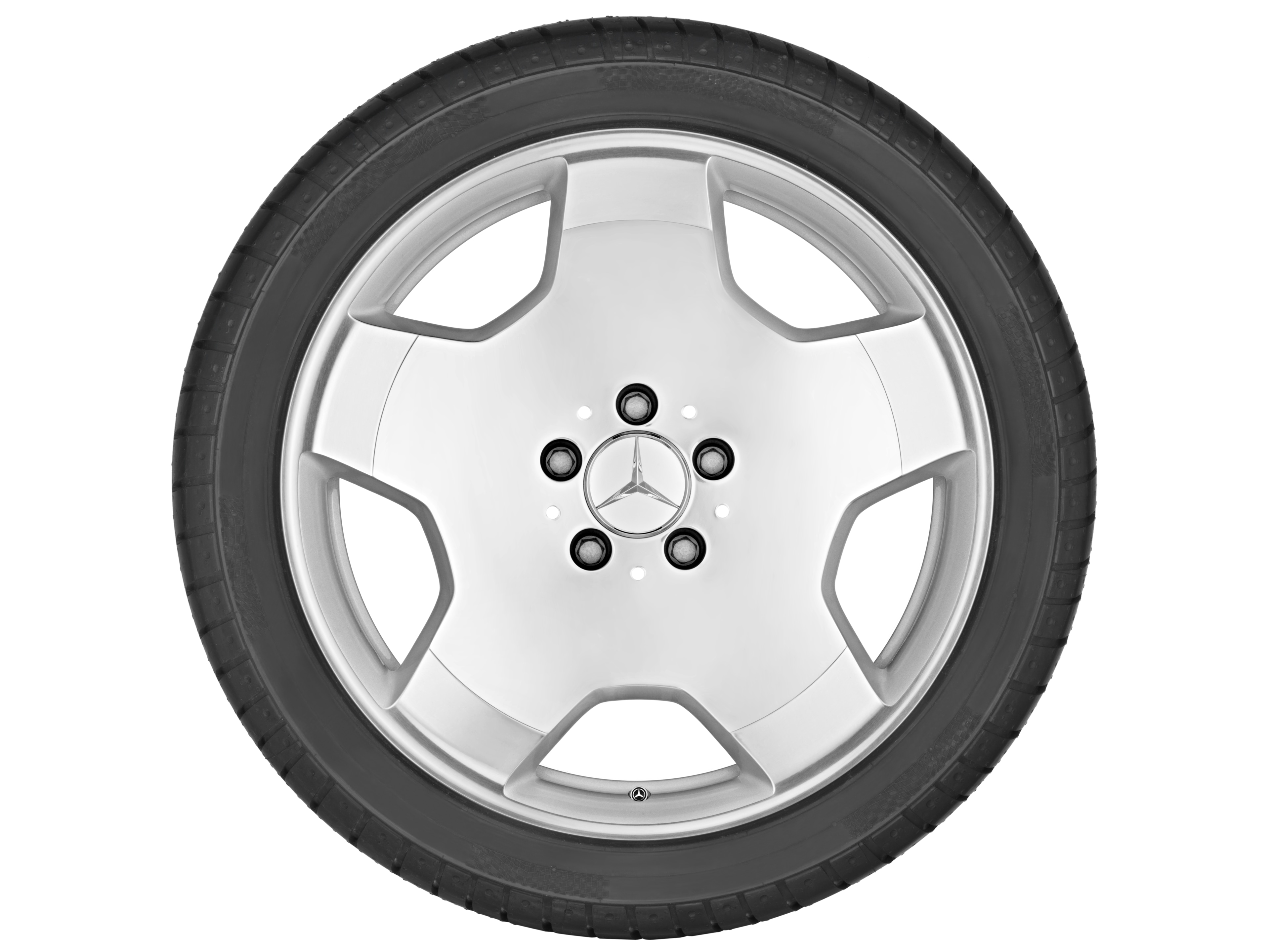 Obręcz 5-ramienna, 45,7 cm (18 cali) - 9,5 J x 18 ET 43, srebro sterling, polerowane na połysk