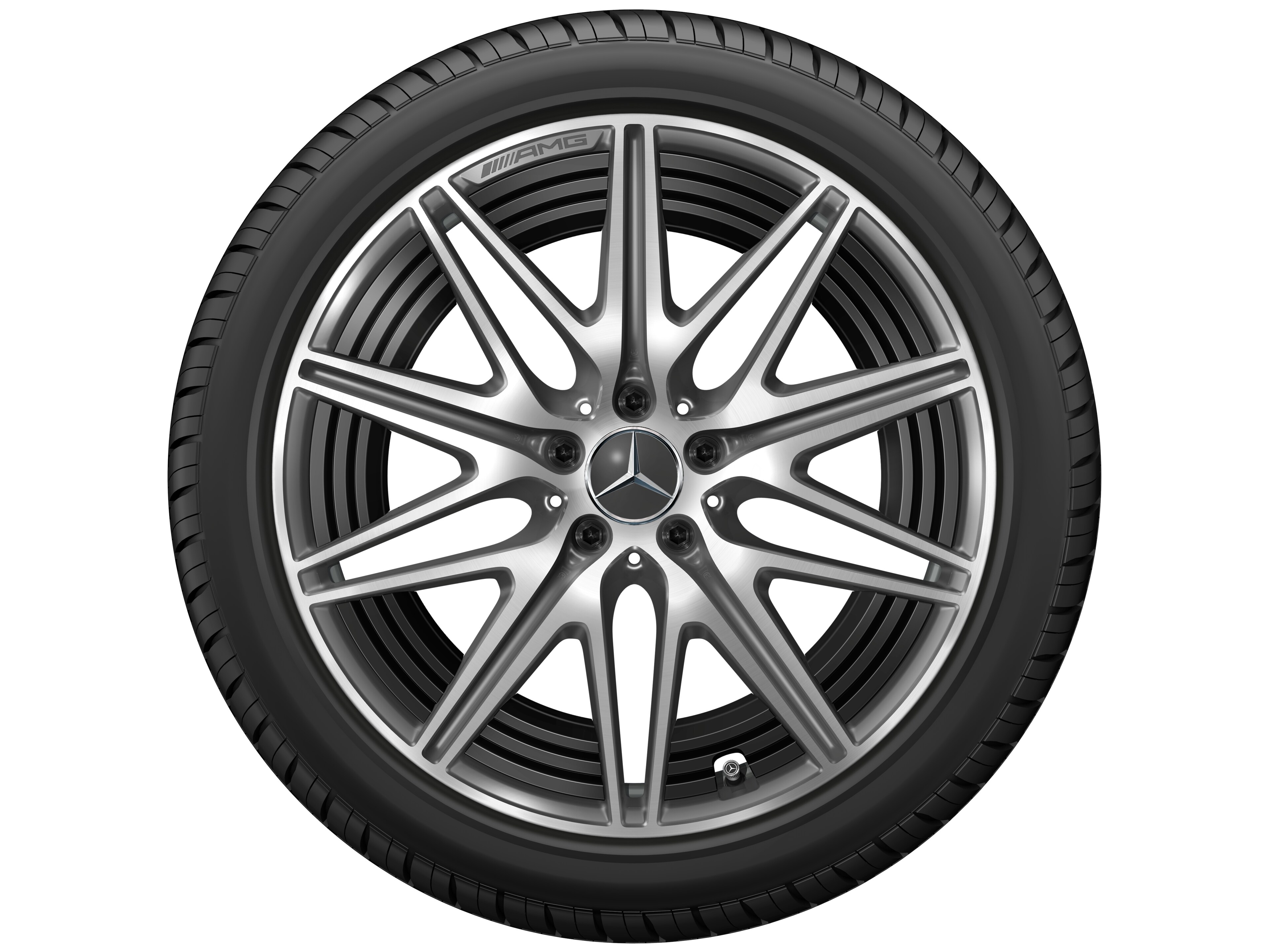 Obręcz AMG 10-ramienna, 50,8 cm (20 cali) - 11 J x 20 ET 33, szarość tantalu, toczone na połysk