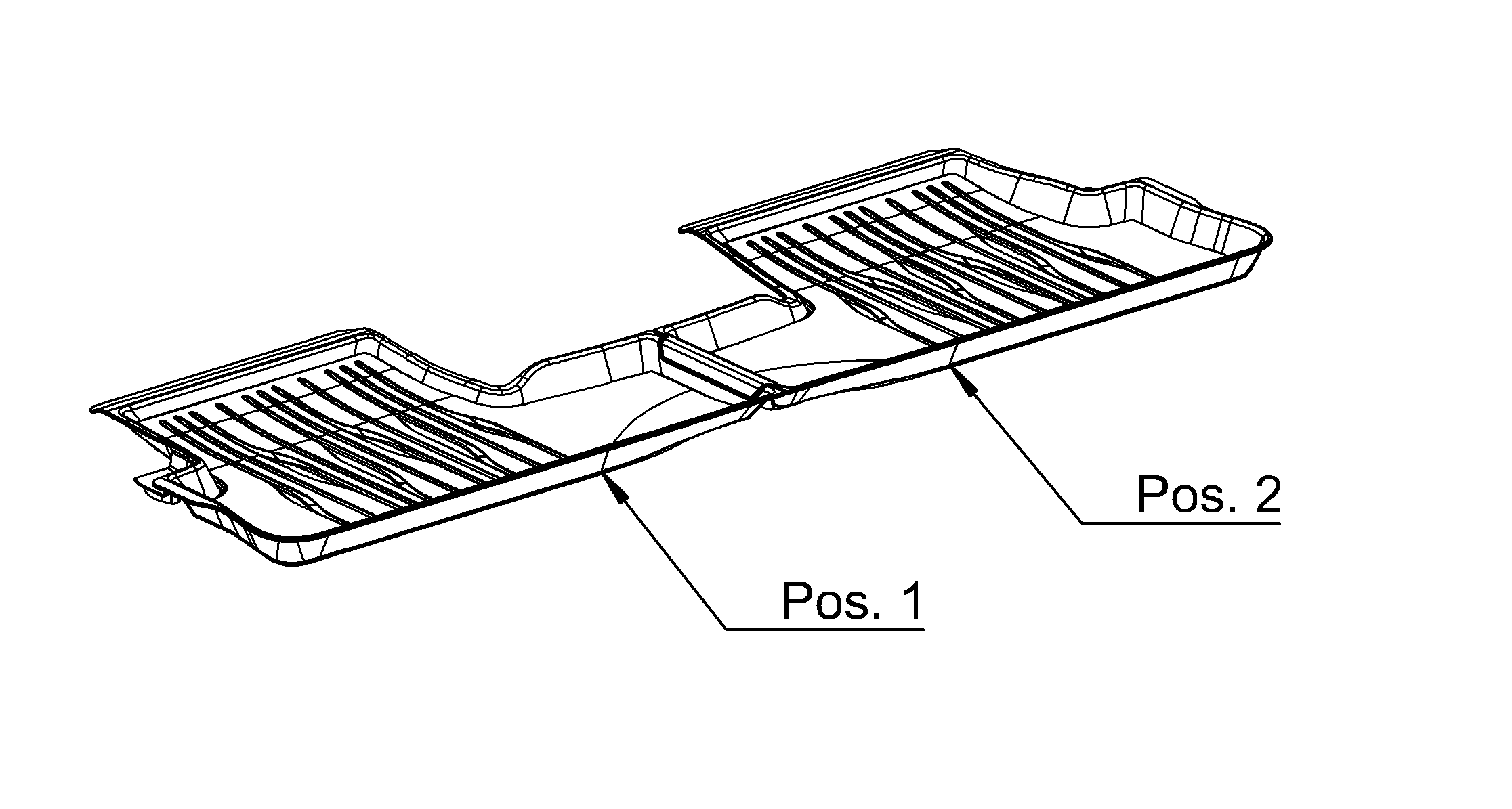 Maty na każdą pogodę Dynamic Lines, Tył, Zestaw 2-częściowy - kierownica z lewej/prawej strony, czerń