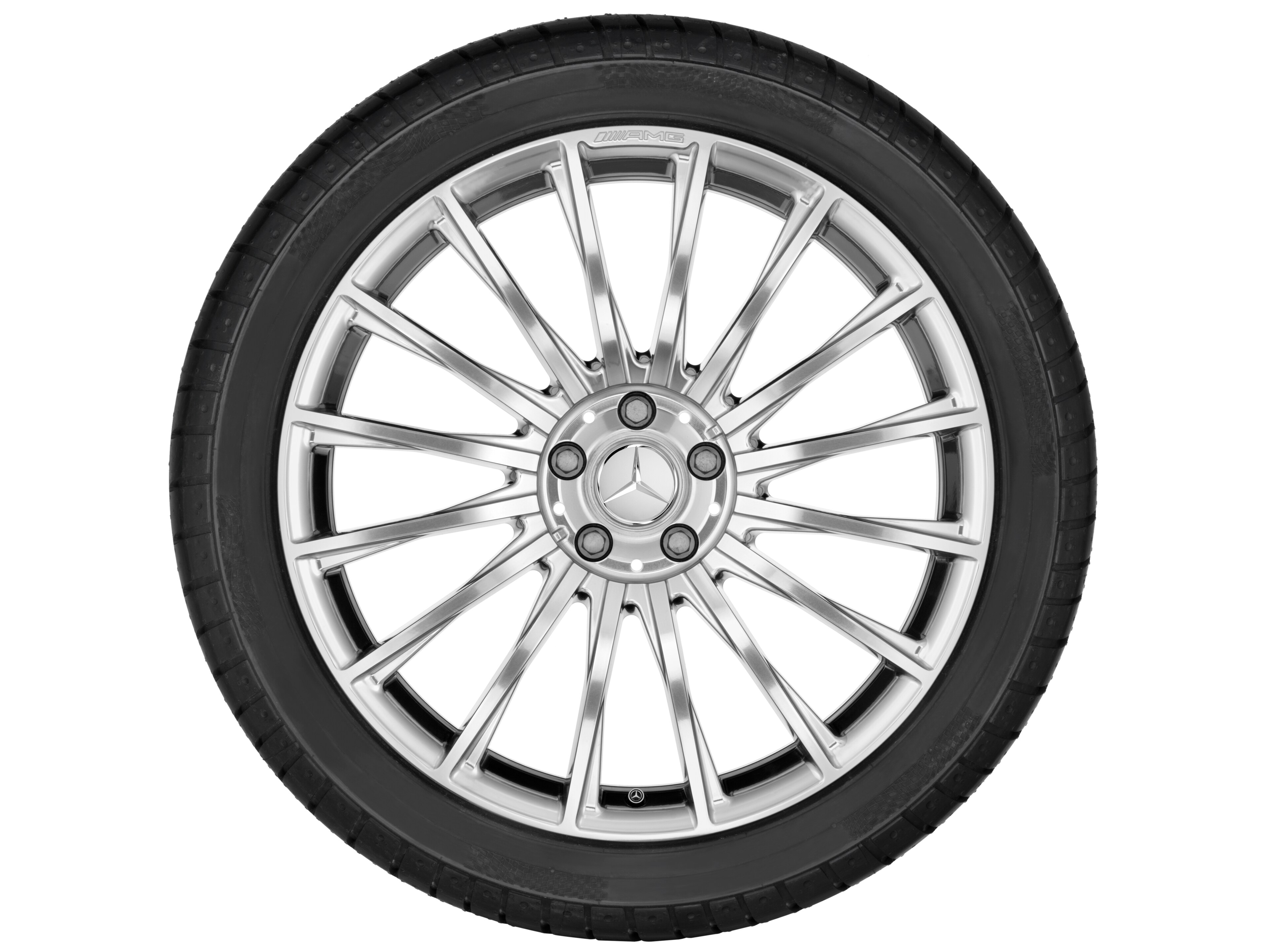 Obręcz kuta AMG wieloramienna, 50,8 cm (20 cali) - 8,5 J x 20 ET 39, szarość tytanu, polerowane na połysk