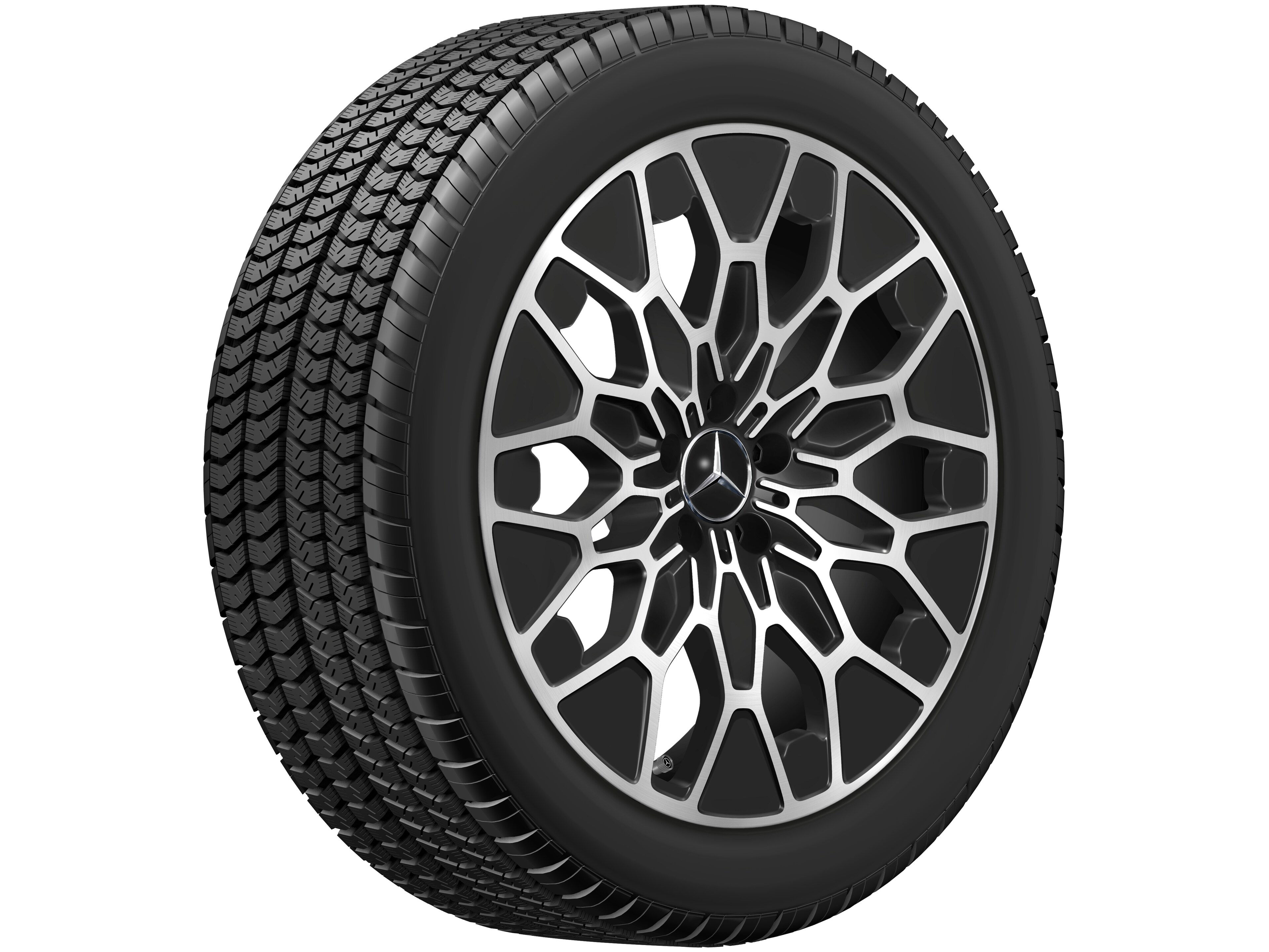 Obręcz z 10 ramionami Y, Aero, 50,8 cm (20 cali) - 8 J x 20 ET 32,7, czerń, toczone na połysk