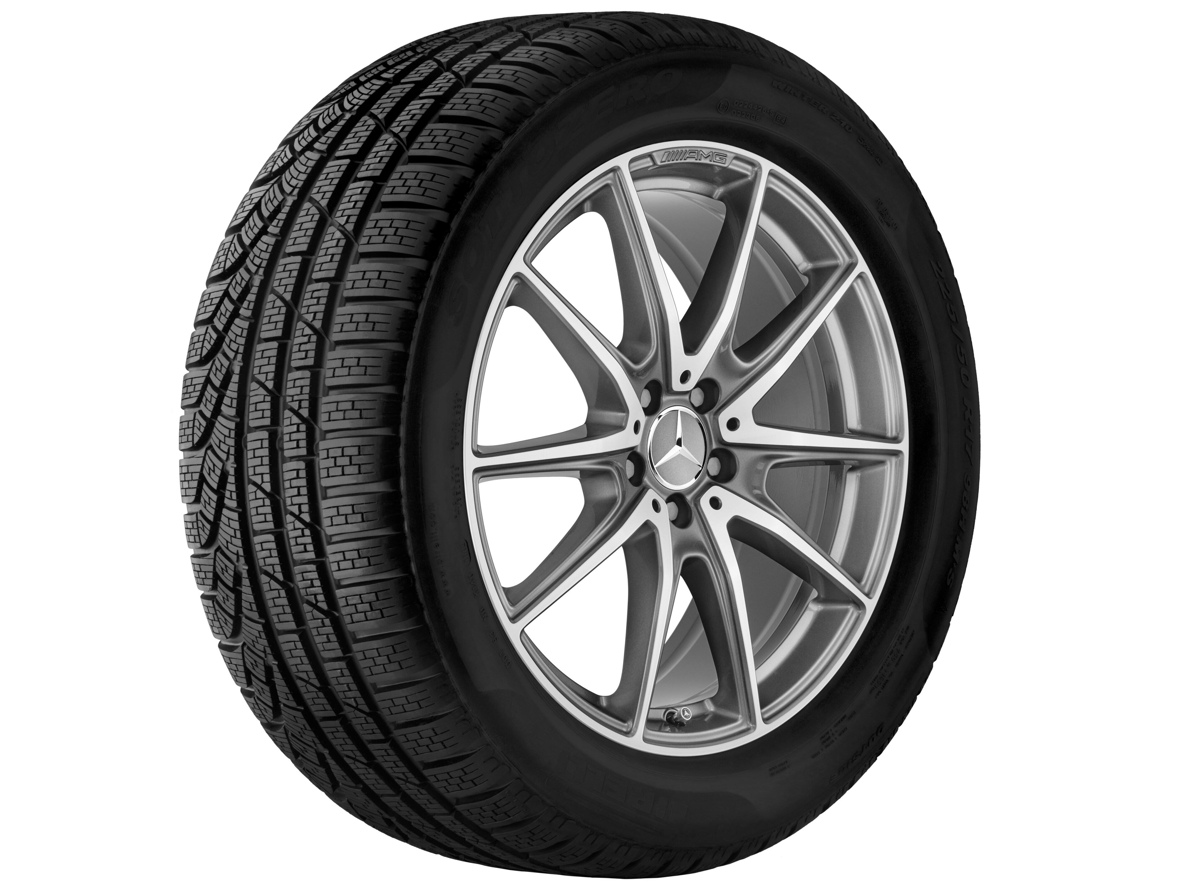 Obręcz AMG 10-ramienna, 50,8 cm (20 cali) - 9,5 J x 20 ET 38, szarość tytanu, toczone na połysk