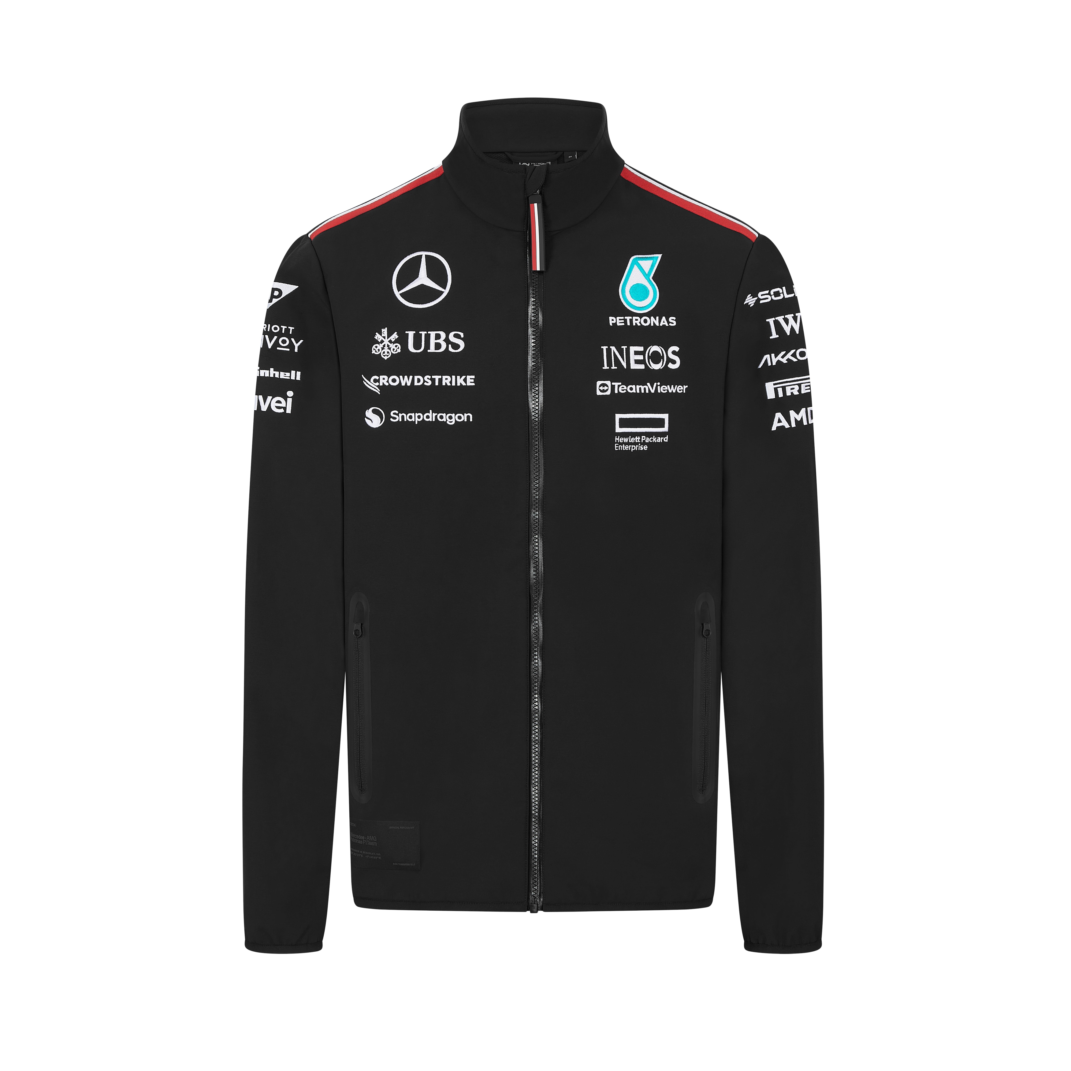 Kurtka softshell, Unisex, Team, Mercedes-AMG F1 - czerń, S