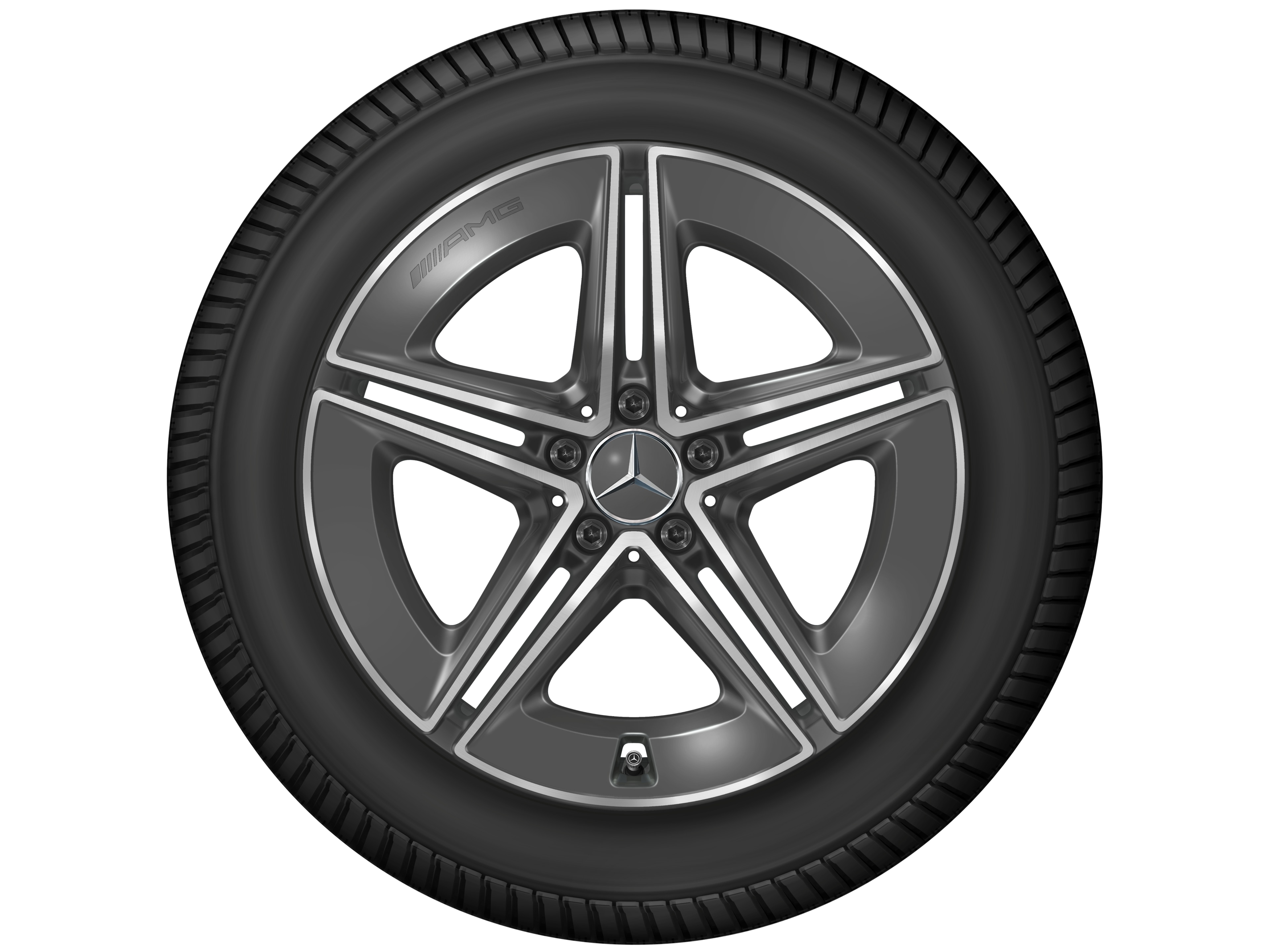 Obręcz AMG z 5 podwójnymi ramionami, 48,3 cm (19 cali) - 8 J x 19 ET 21,5, szarość tantalu, toczone na połysk