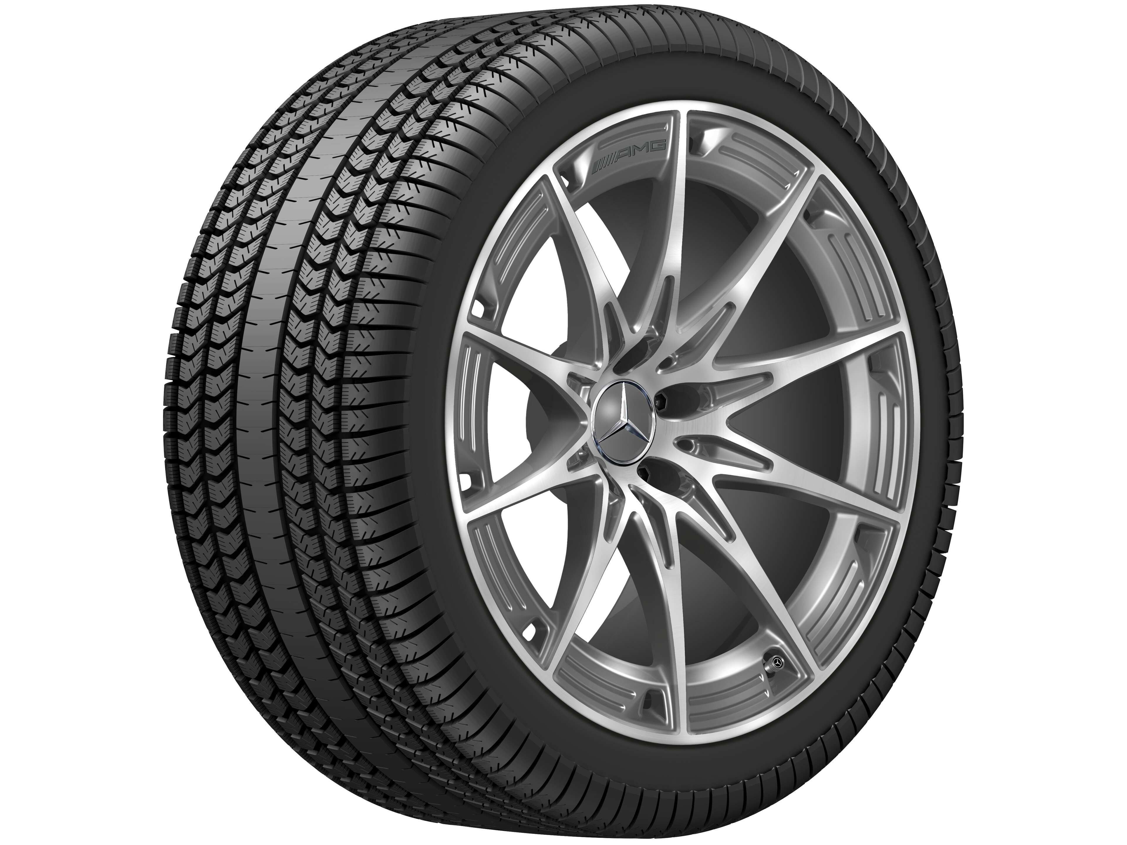 Obręcz AMG 10-ramienna, 50,8 cm (20 cali) - 11 J x 20 ET 33, szarość tantalu, toczone na połysk