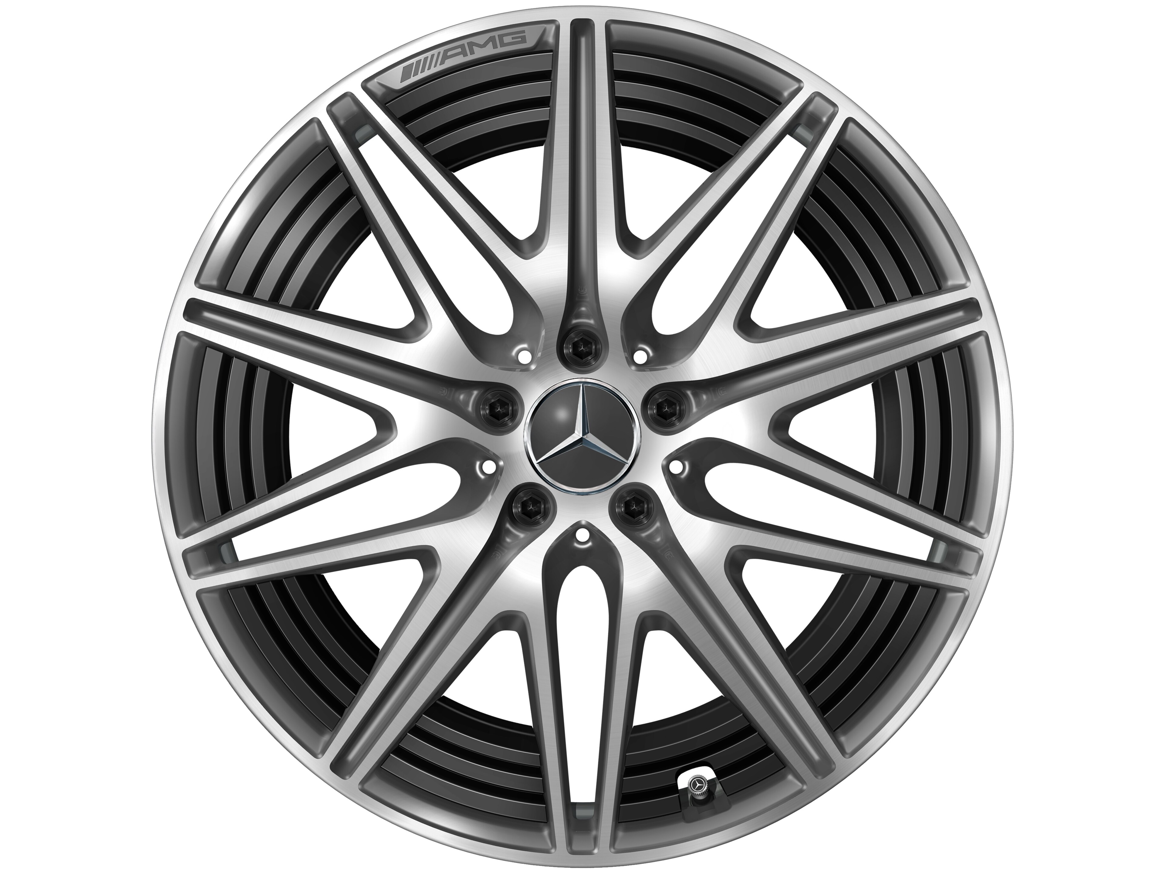 Obręcz AMG 10-ramienna, 50,8 cm (20 cali) - 10,5 J x 20 ET 42, szarość tantalu, toczone na połysk