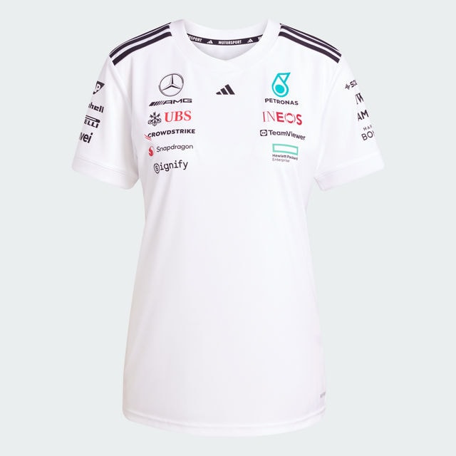 T-shirt damski, Kierowca, Mercedes-AMG F1 - biały, XXL