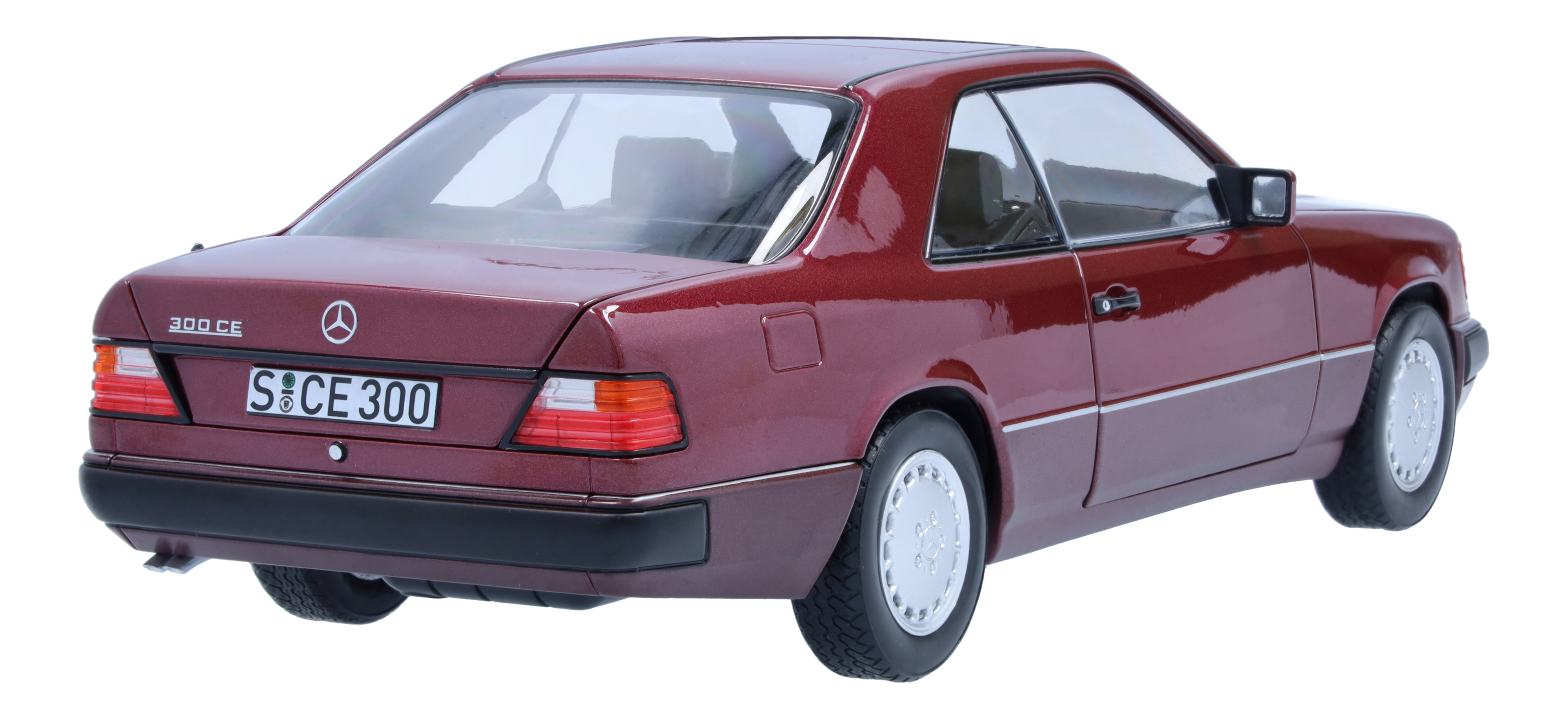 300 CE-24 Coupé C124 (1988-1992) - czerwień almandyny, Norev, 1:18