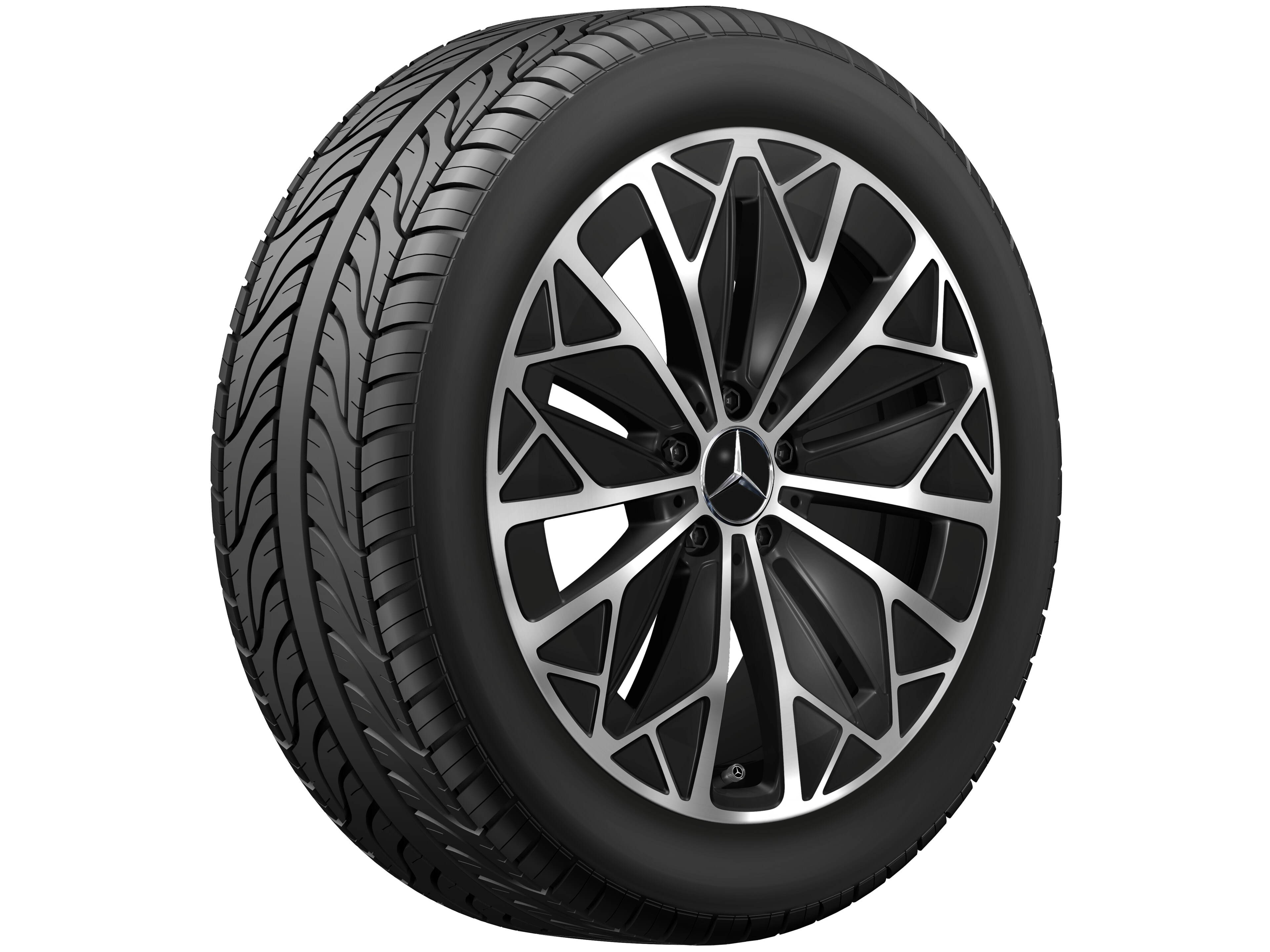 Obręcz wieloramienna, Aero, 48,3 cm (19 cali) - 9 J x 19 ET 60,8, czerń, toczone na połysk