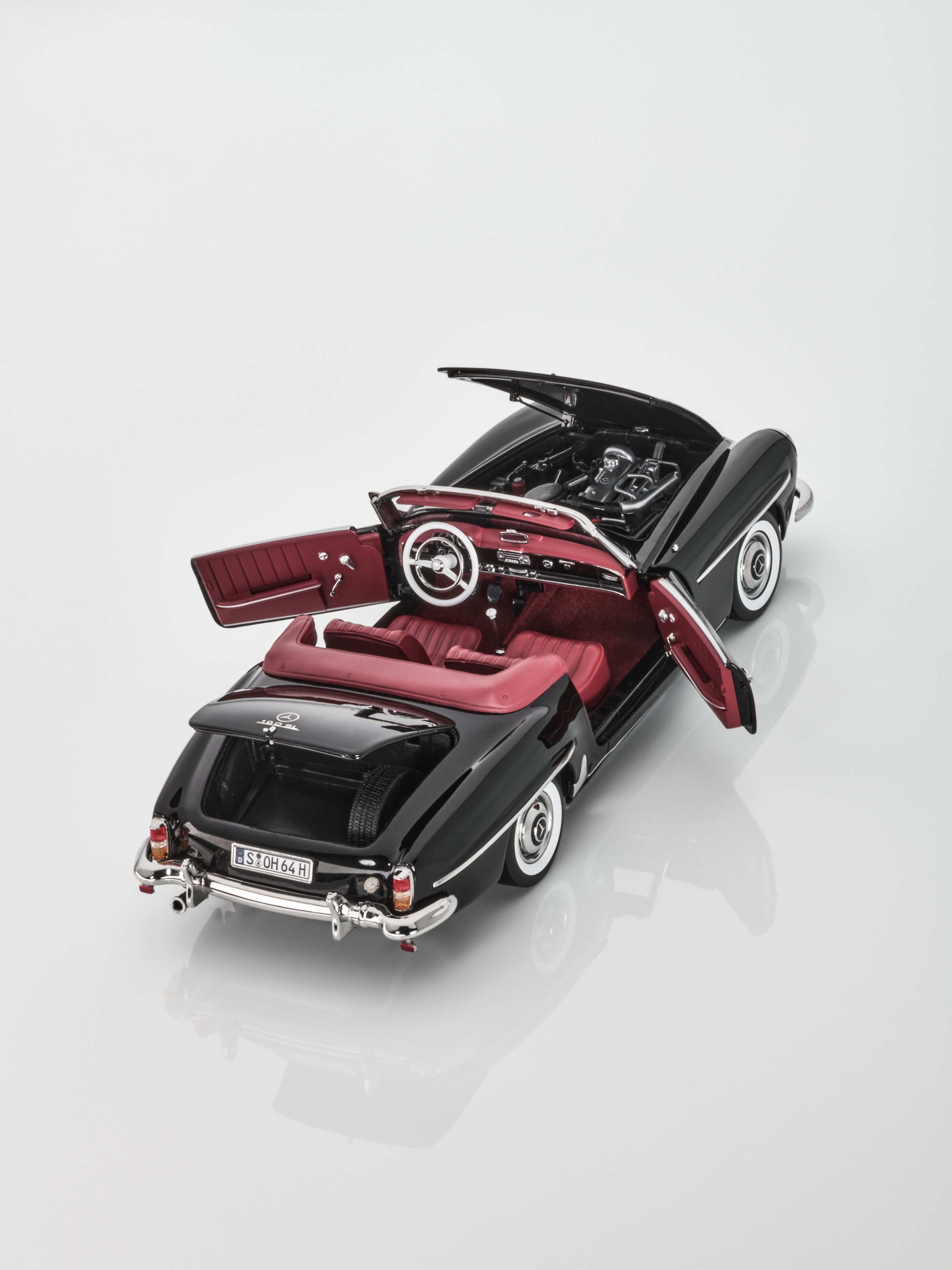 190 SL Roadster W 121 (1954-1963) - czerń, Norev, 1:18