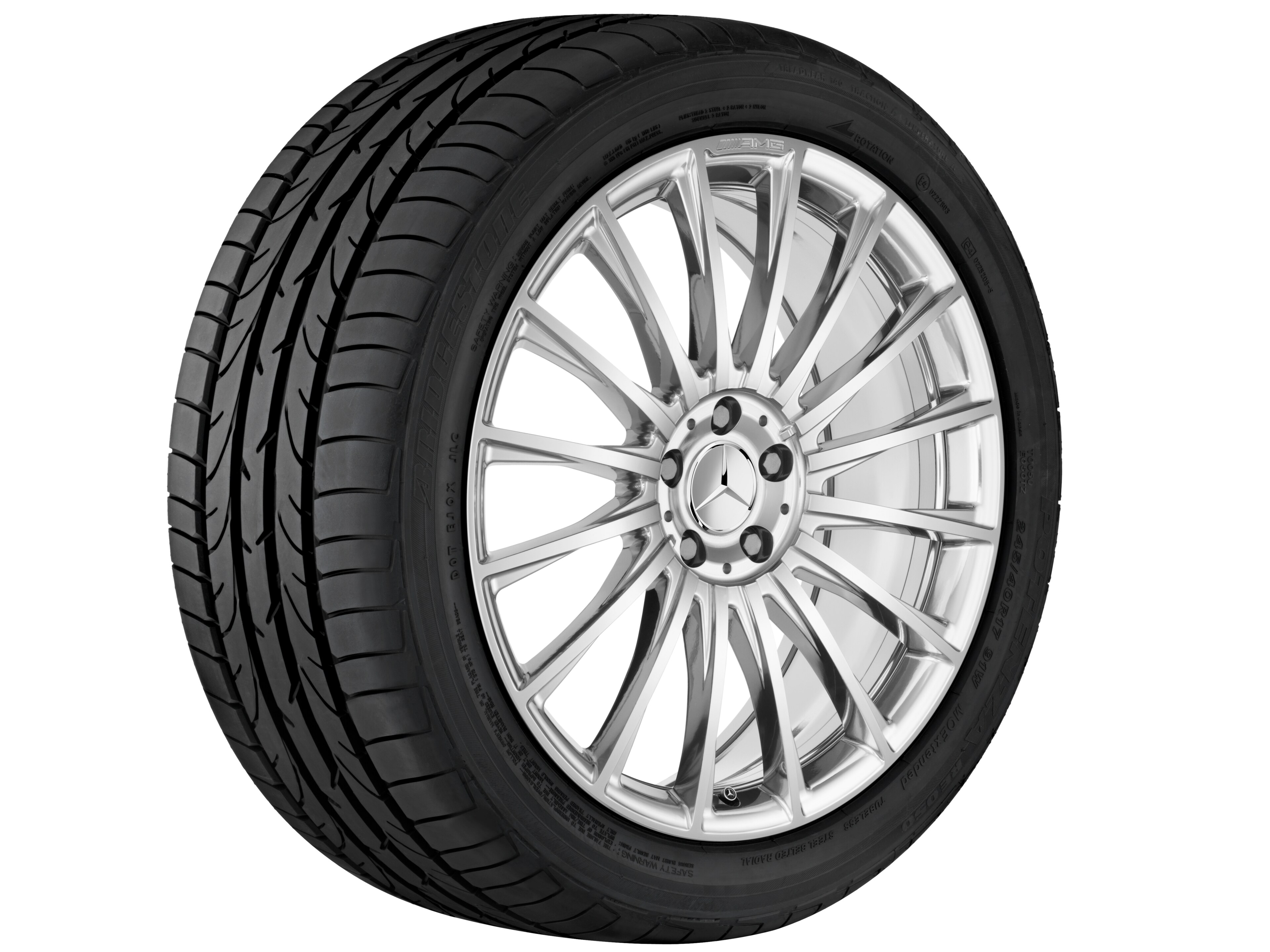 Obręcz kuta AMG wieloramienna, 50,8 cm (20 cali) - 8,5 J x 20 ET 39, szarość tytanu, polerowane na połysk